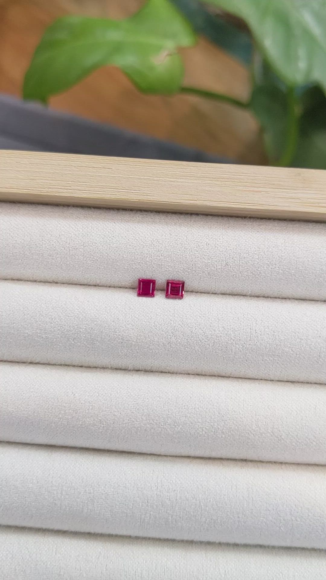 0.54 Ct.Tw.Total Carat Weight Ruby Pair from Mozambique Size Video