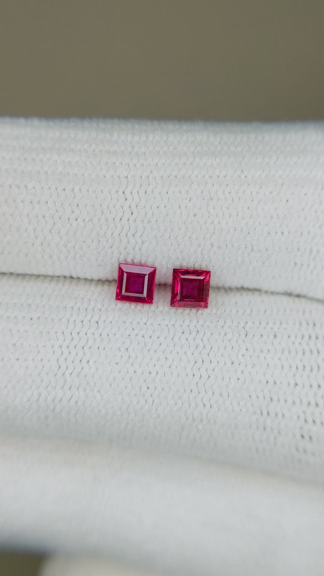 0.60 Ct.Tw.Total Carat Weight Ruby Pair from Mozambique Size Video