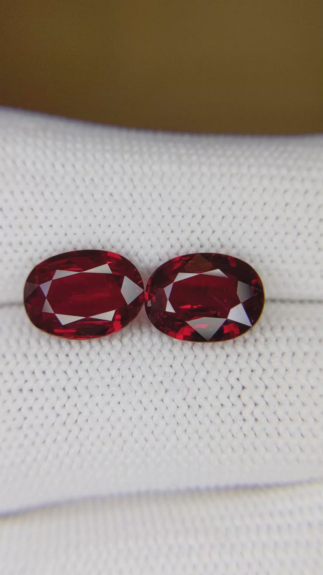 6.17 Ct.Tw.Total Carat Weight Ruby Pair from Mozambique Size Video