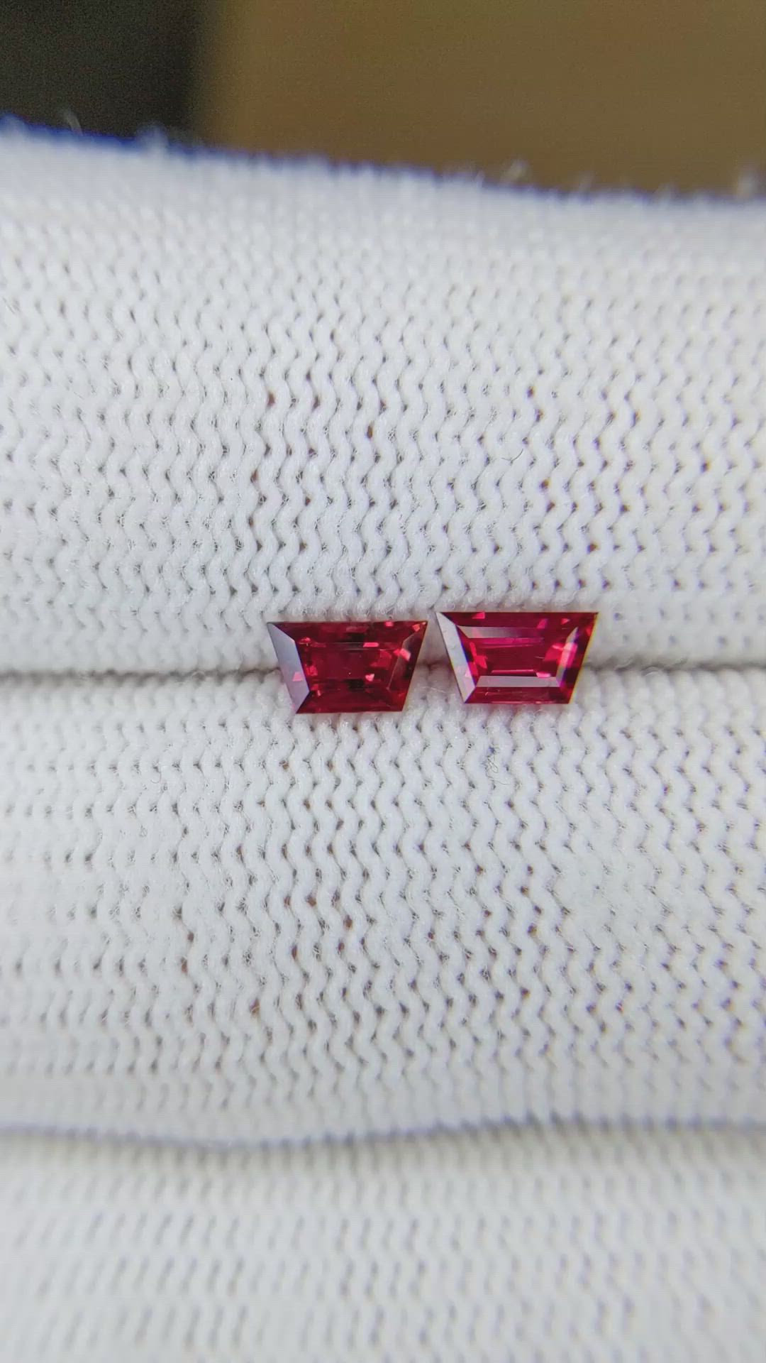 1.06 Ct.Tw.Total Carat Weight Ruby Pair from Mozambique Size Video