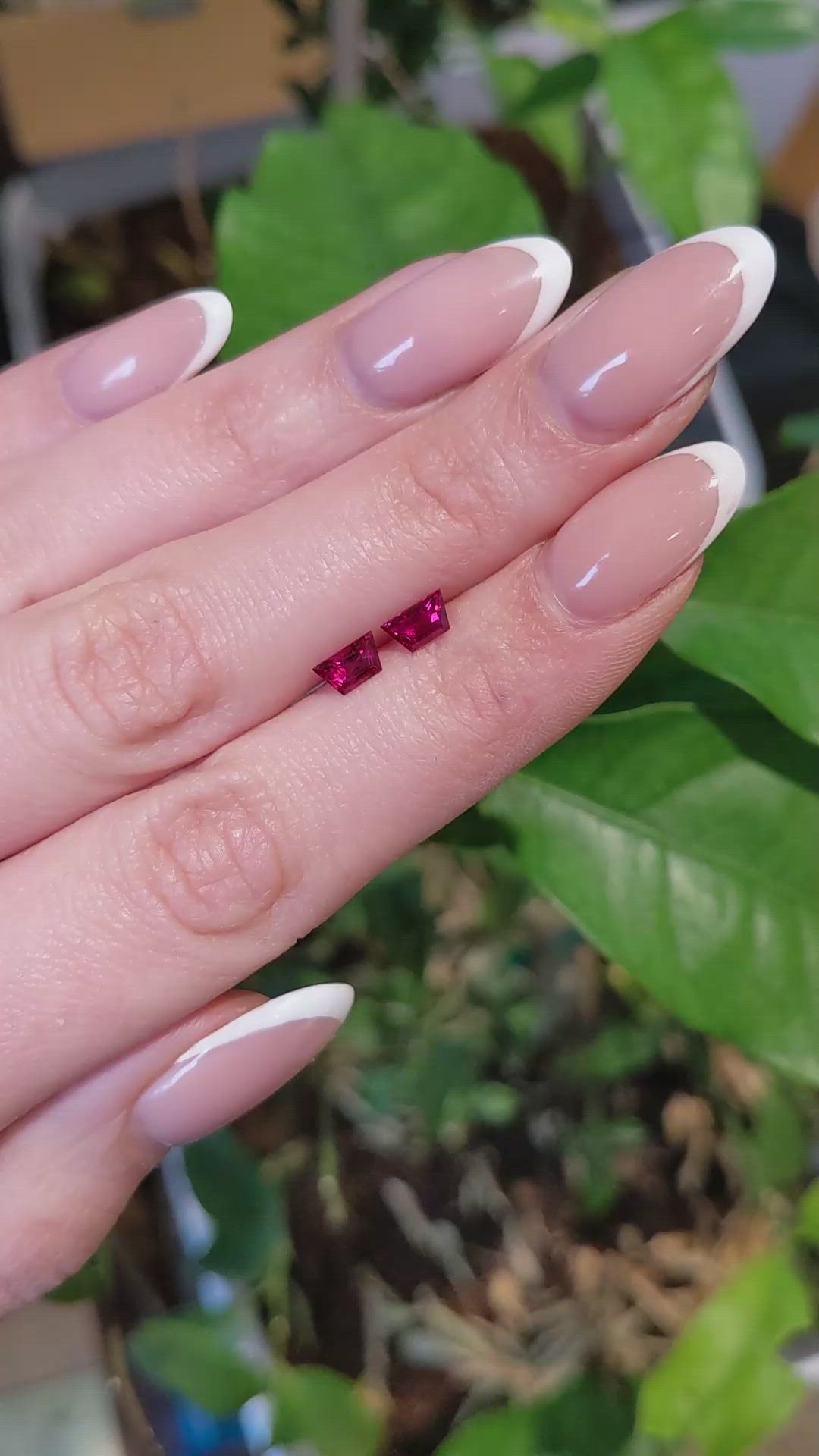 1.06 Ct.Tw.Total Carat Weight Ruby Pair from Mozambique Size Video