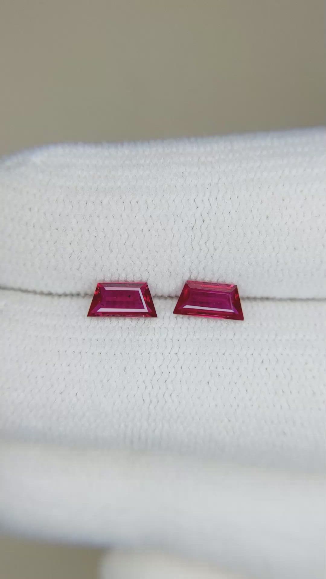 0.78&nbsp;Ct.Tw.Total Carat Weight Ruby Pair from Mozambique Size Video