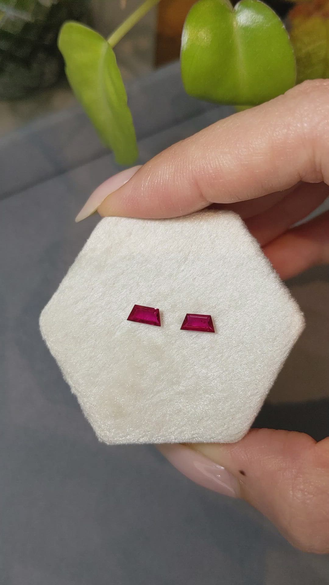 0.78&nbsp;Ct.Tw.Total Carat Weight Ruby Pair from Mozambique Size Video