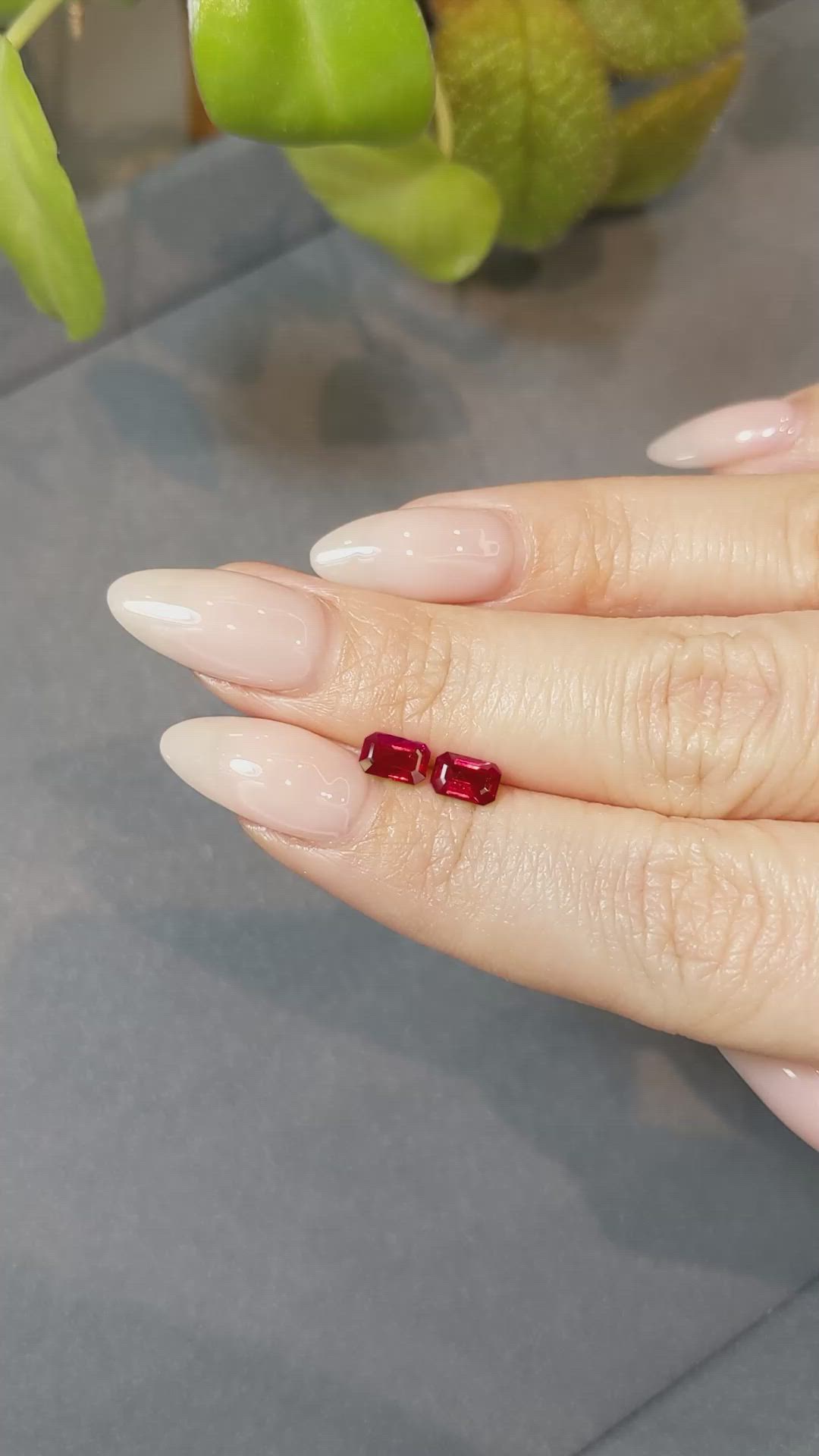 1.13&nbsp;Ct.Tw.Total Carat Weight Ruby Pair from Mozambique Size Video