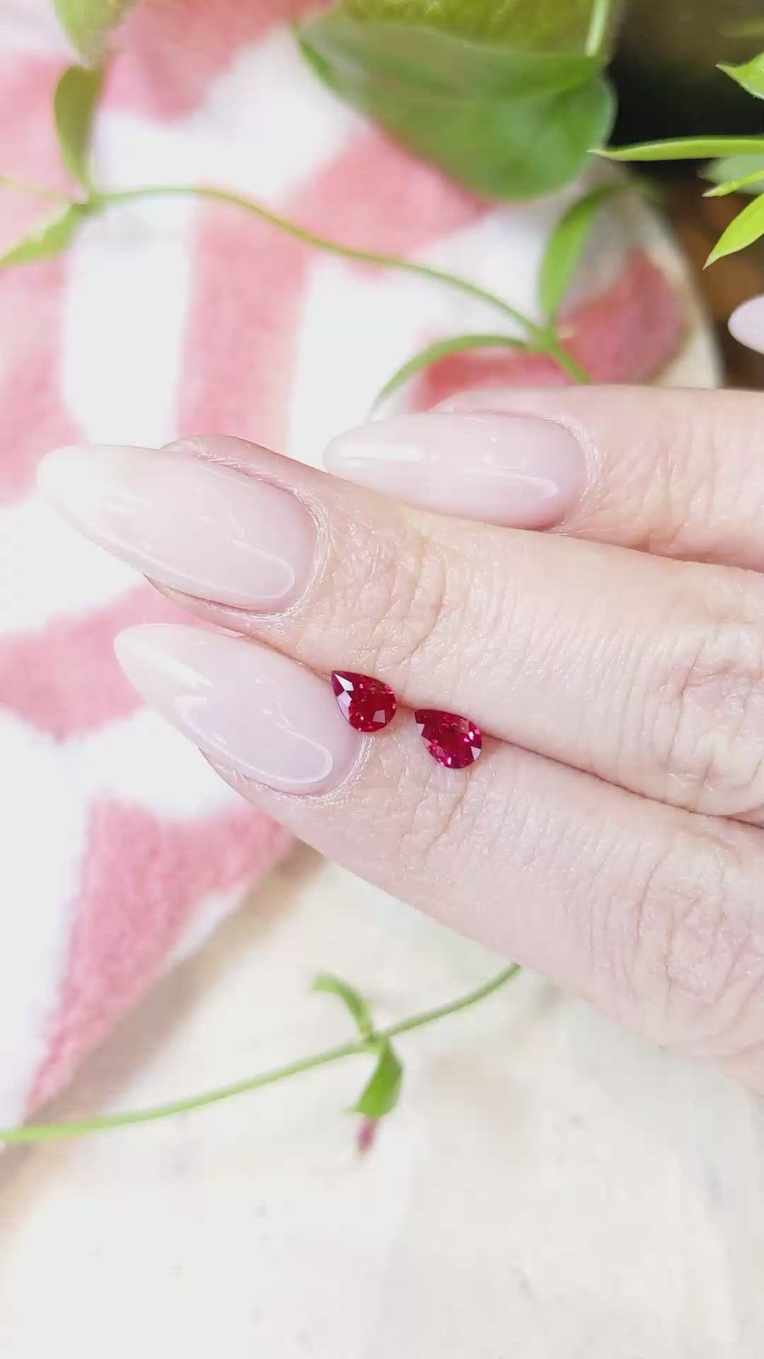 0.89&nbsp;Ct.Tw.Total Carat Weight Ruby Pair from Mozambique Size Video