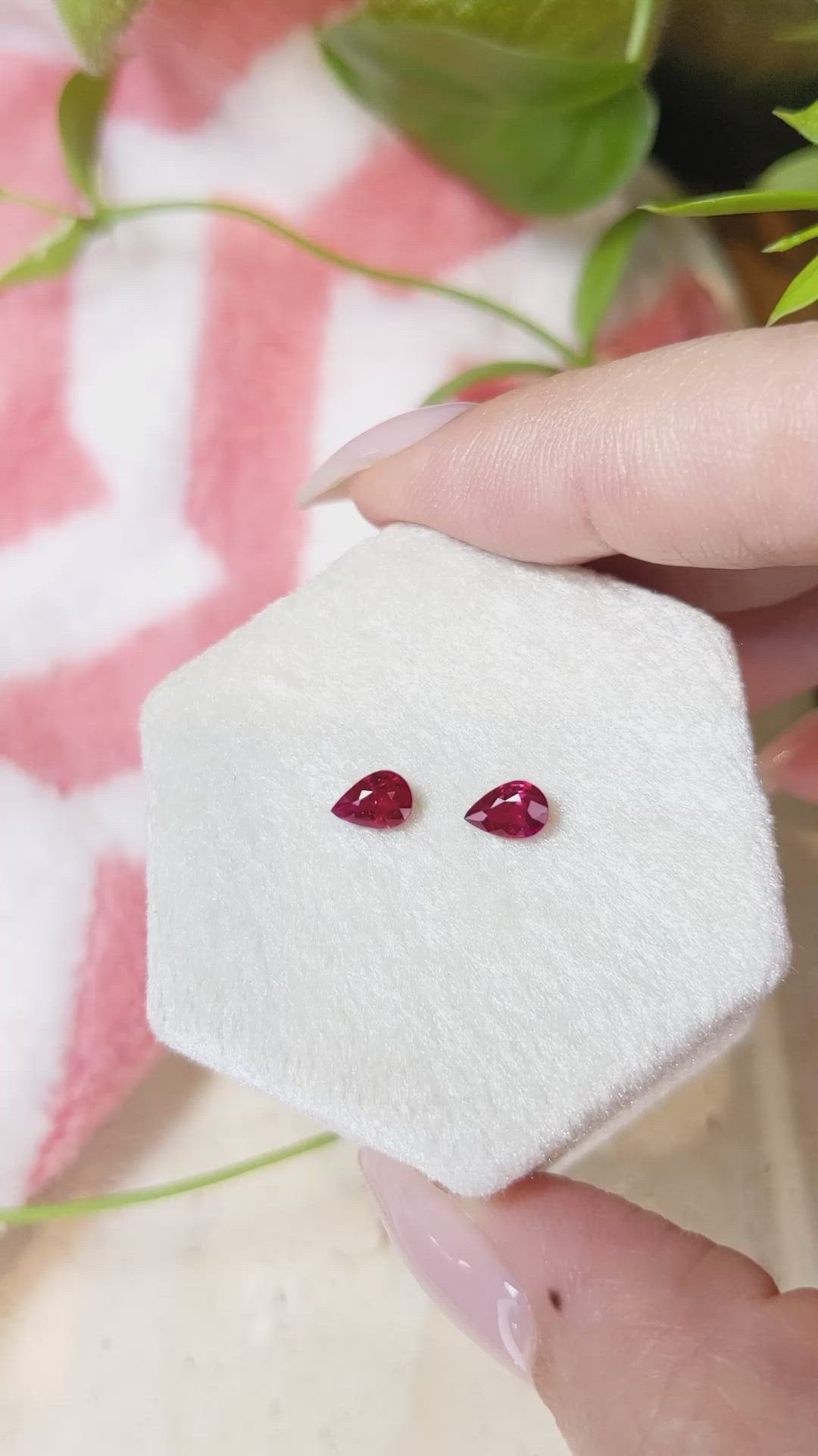 0.89&nbsp;Ct.Tw.Total Carat Weight Ruby Pair from Mozambique Size Video