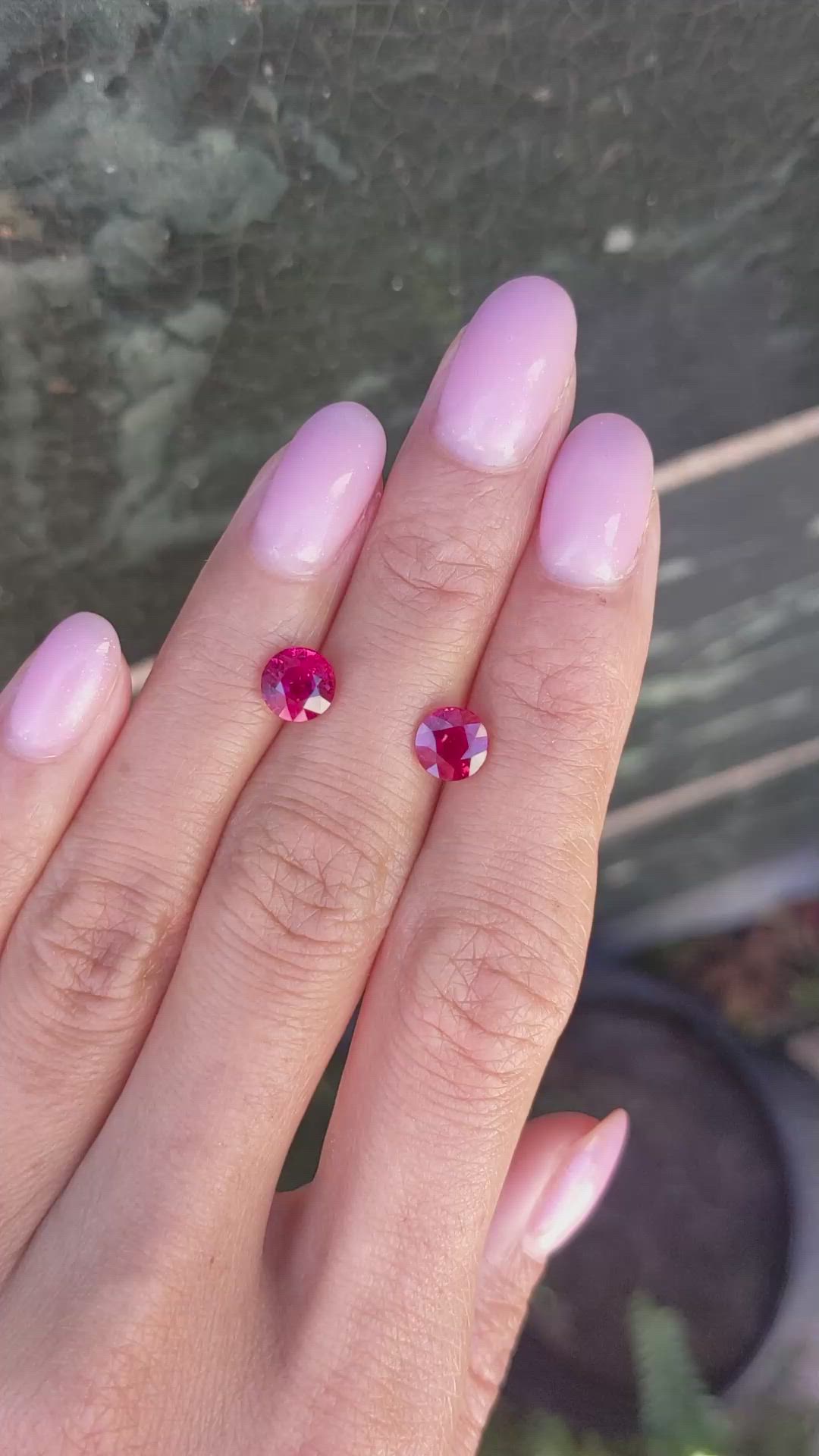 2.65&nbsp;Ct.Tw.Total Carat Weight Ruby Pair from Mozambique Size Video