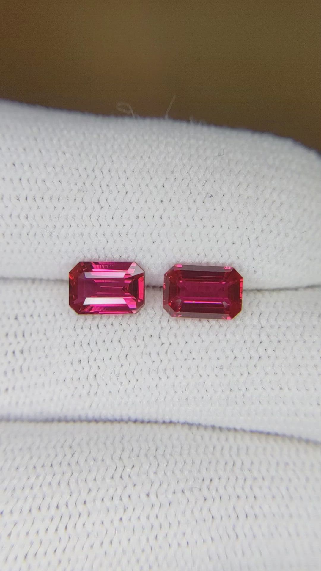 2.08 Ct.Tw.Total Carat Weight Ruby Pair from Mozambique Size Video