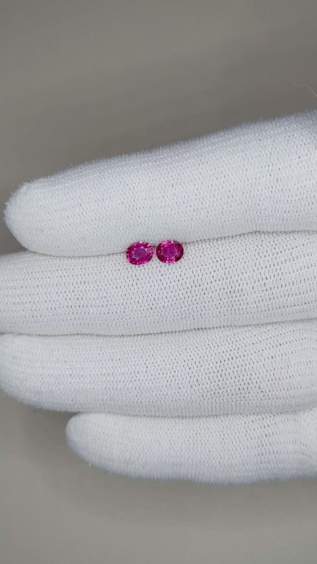 0.68&nbsp;Ct.Tw.Total Carat Weight Ruby Pair from Mozambique Size Video