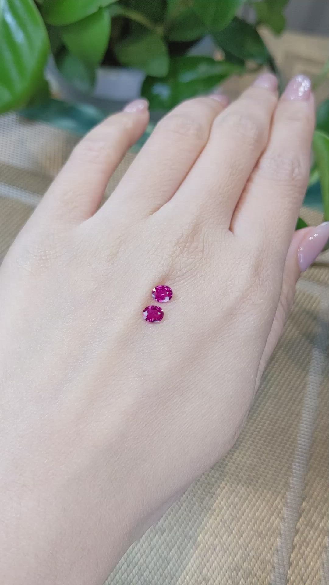 0.68&nbsp;Ct.Tw.Total Carat Weight Ruby Pair from Mozambique Size Video