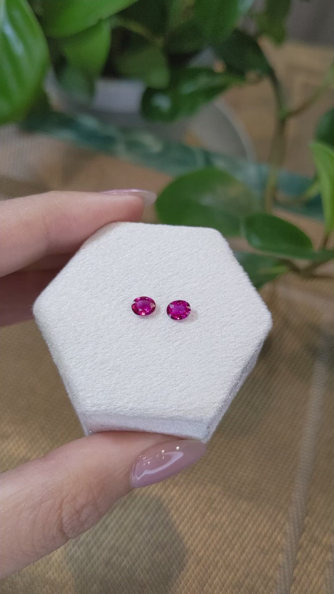 0.68&nbsp;Ct.Tw.Total Carat Weight Ruby Pair from Mozambique Size Video