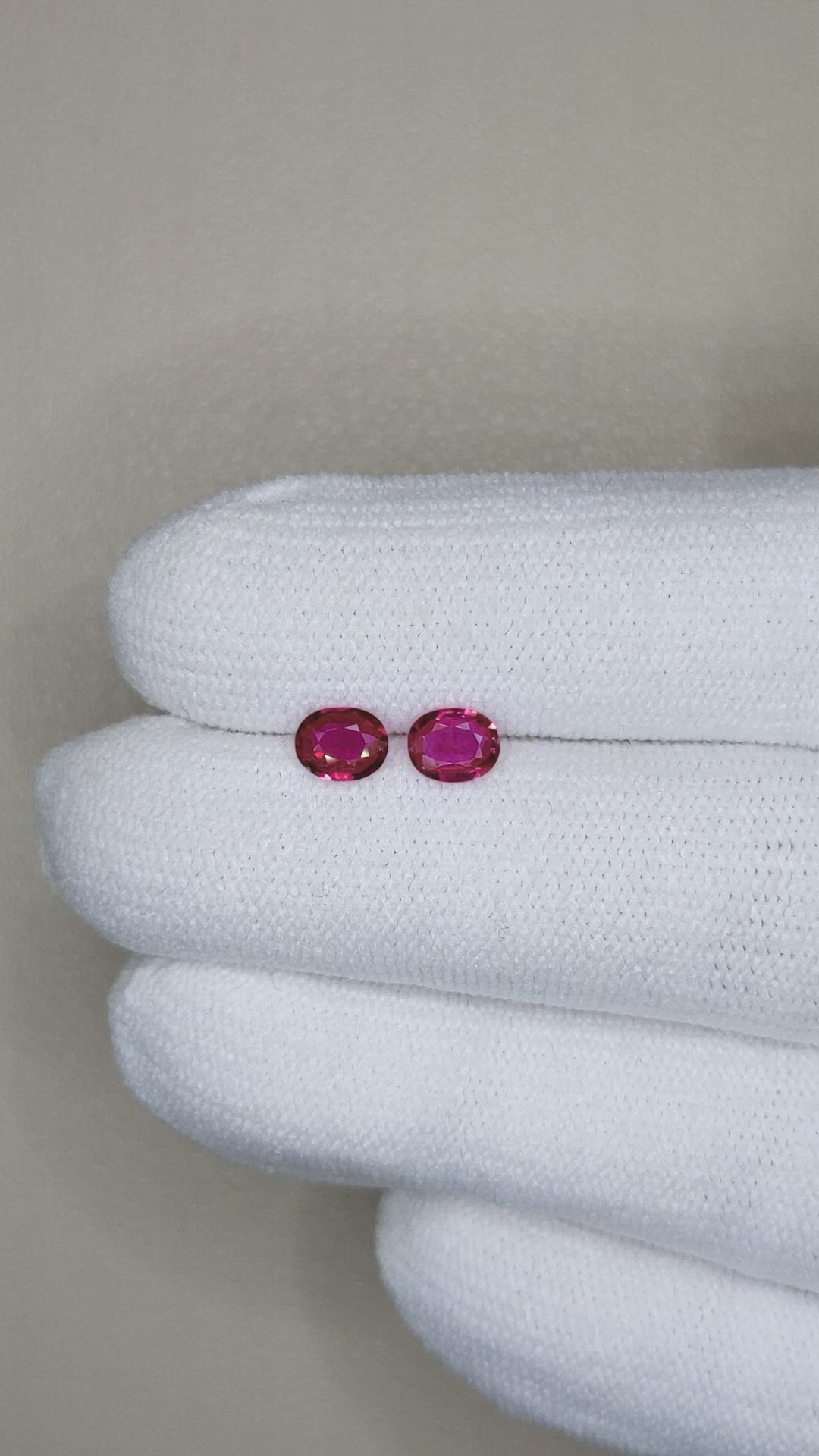 0.75&nbsp;Ct.Tw.Total Carat Weight Ruby Pair from Mozambique Size Video