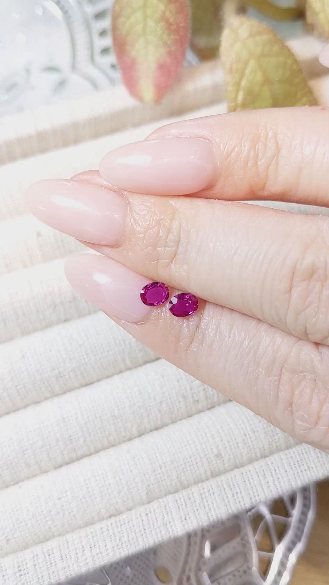 0.75&nbsp;Ct.Tw.Total Carat Weight Ruby Pair from Mozambique Size Video