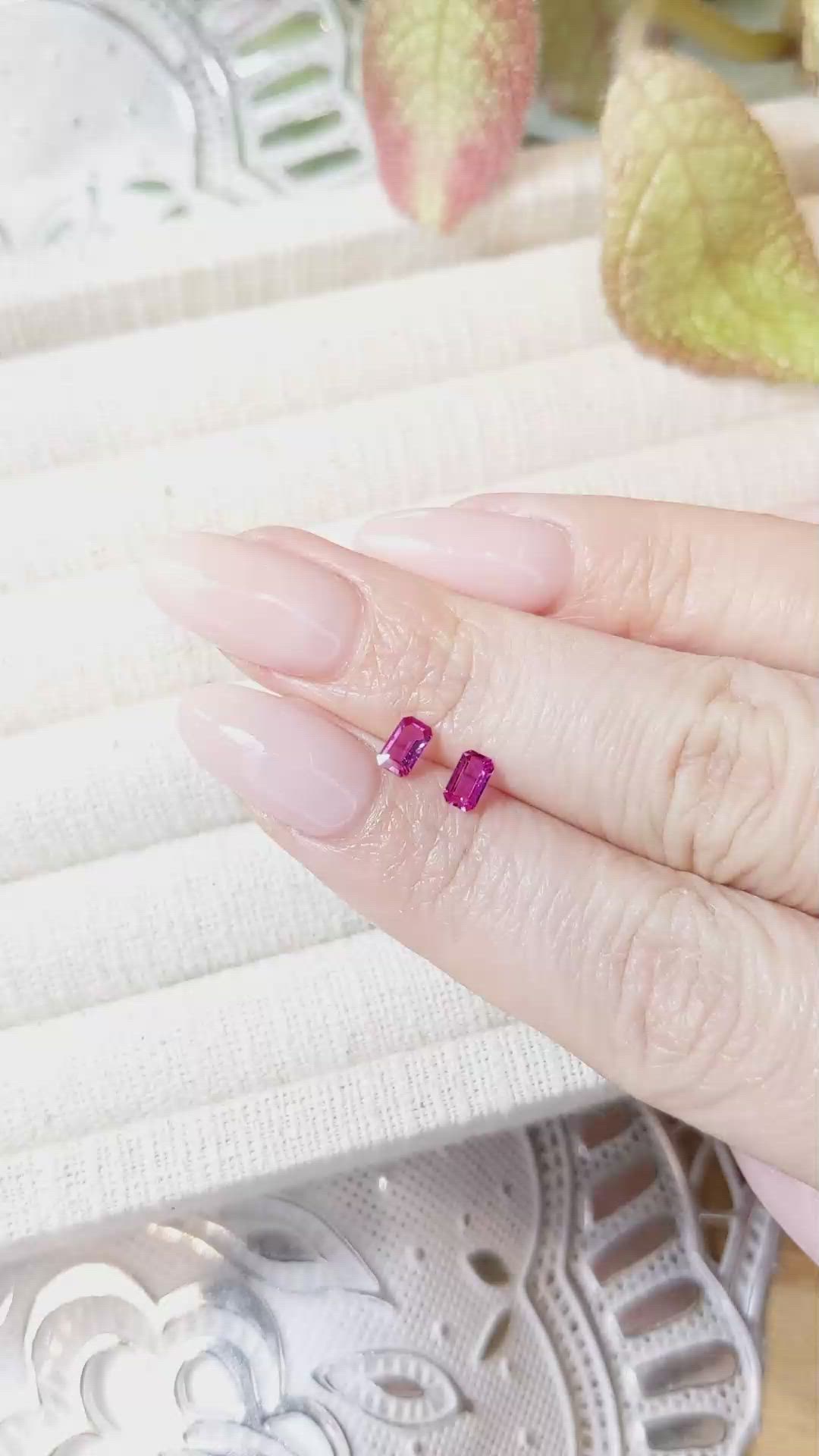 0.54&nbsp;Ct.Tw.Total Carat Weight Ruby Pair from Mozambique Size Video