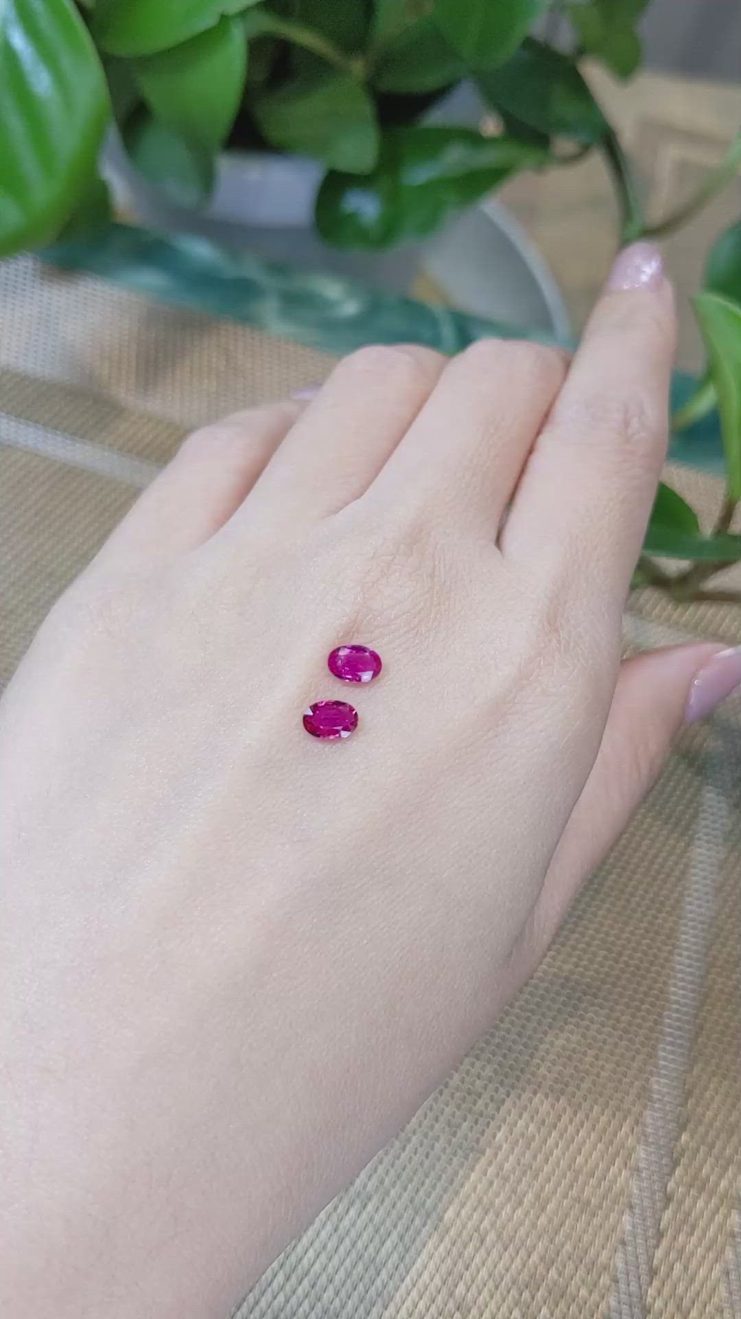 1.01 Ct.Tw.Total Carat Weight Ruby Pair from Mozambique Size Video