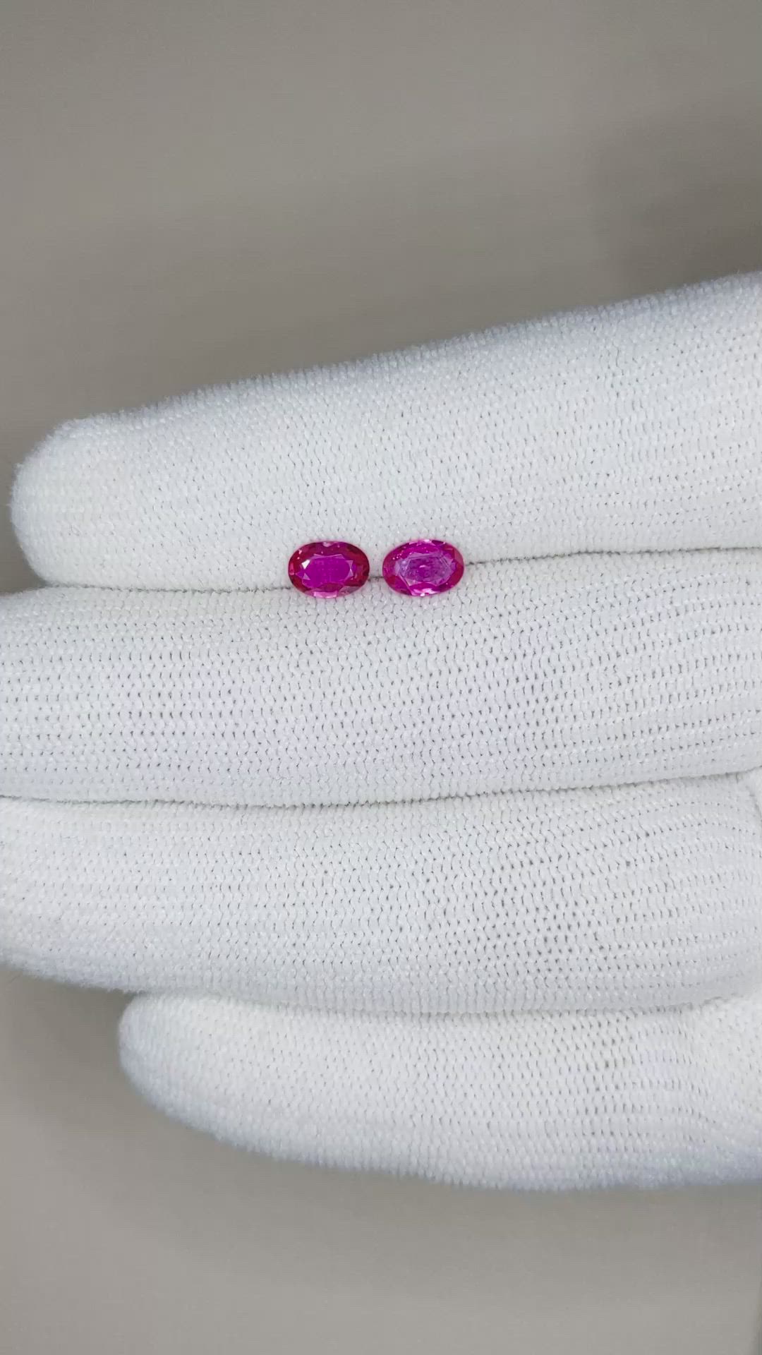 1.01 Ct.Tw.Total Carat Weight Ruby Pair from Mozambique Size Video