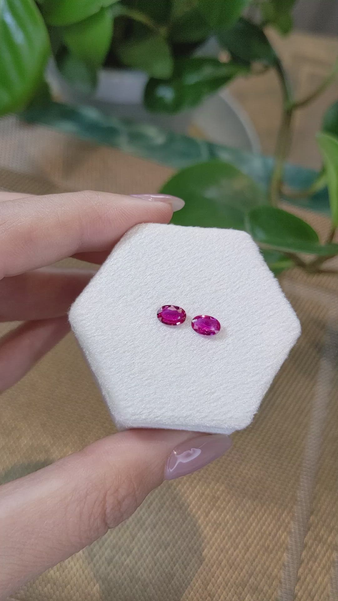 1.01 Ct.Tw.Total Carat Weight Ruby Pair from Mozambique Size Video