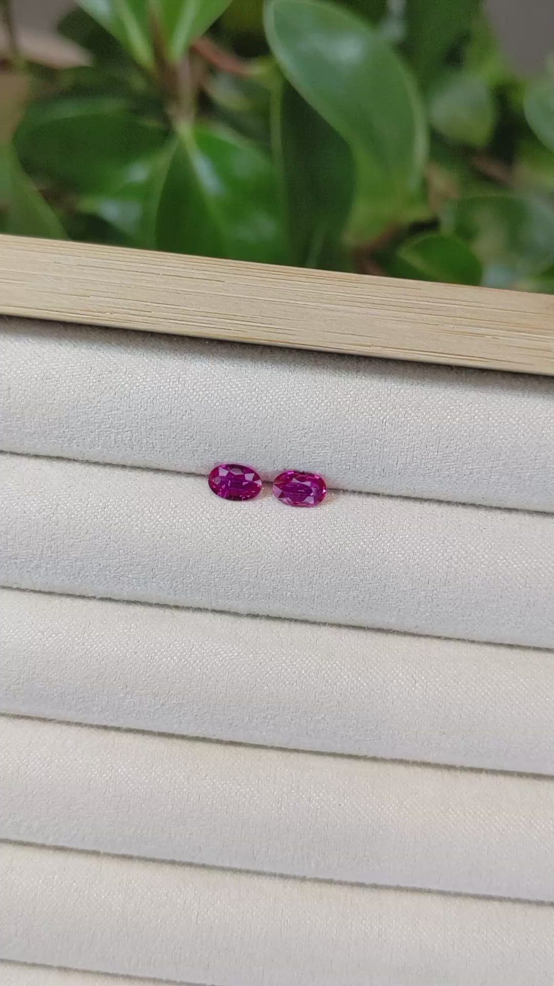 0.89&nbsp;Ct.Tw.Total Carat Weight Ruby Pair from Mozambique Size Video