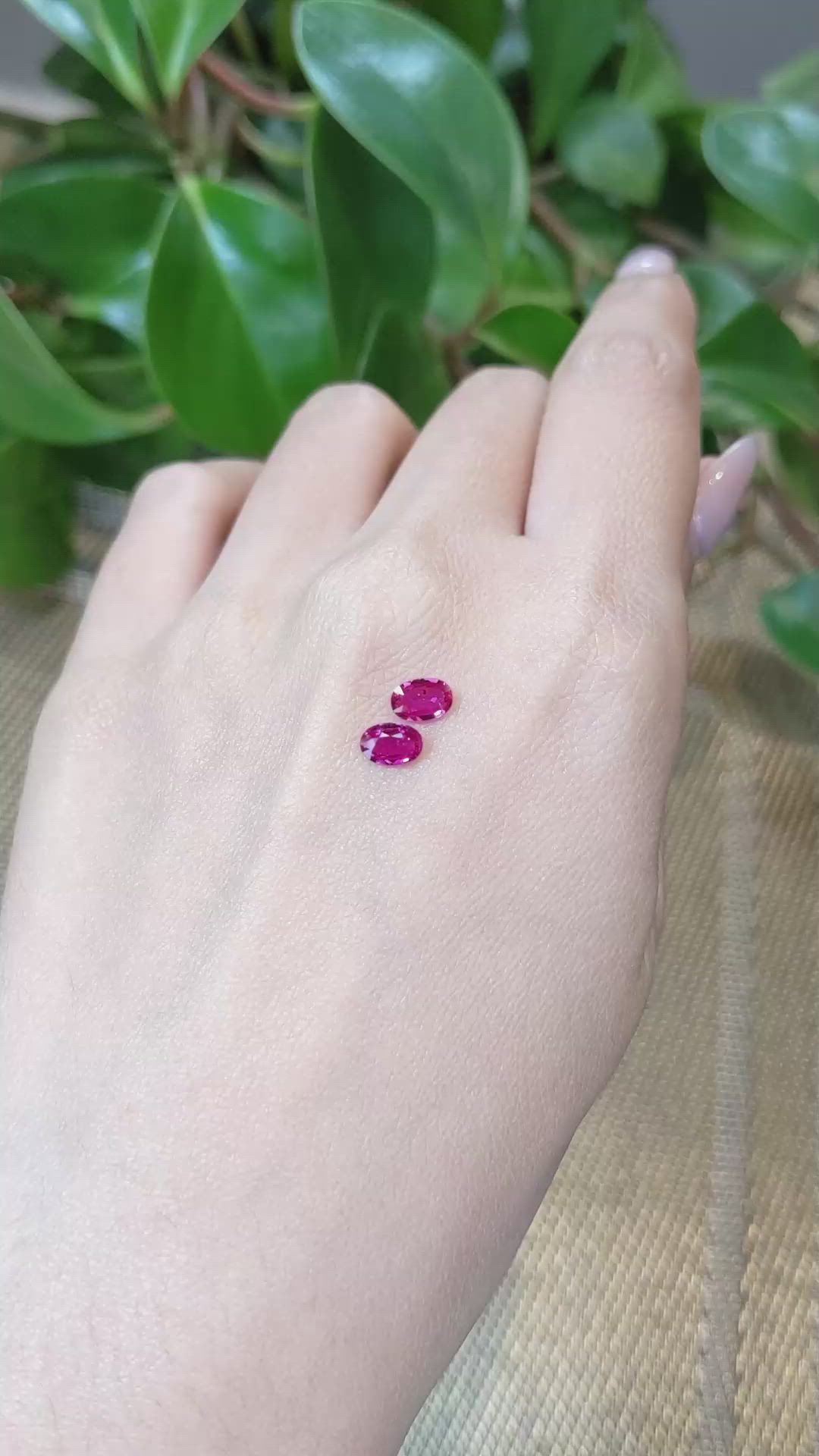 0.89&nbsp;Ct.Tw.Total Carat Weight Ruby Pair from Mozambique Size Video