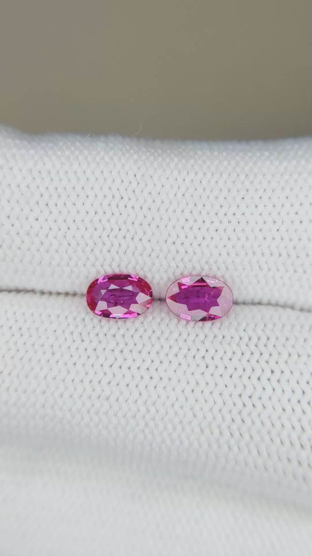 0.89&nbsp;Ct.Tw.Total Carat Weight Ruby Pair from Mozambique Size Video