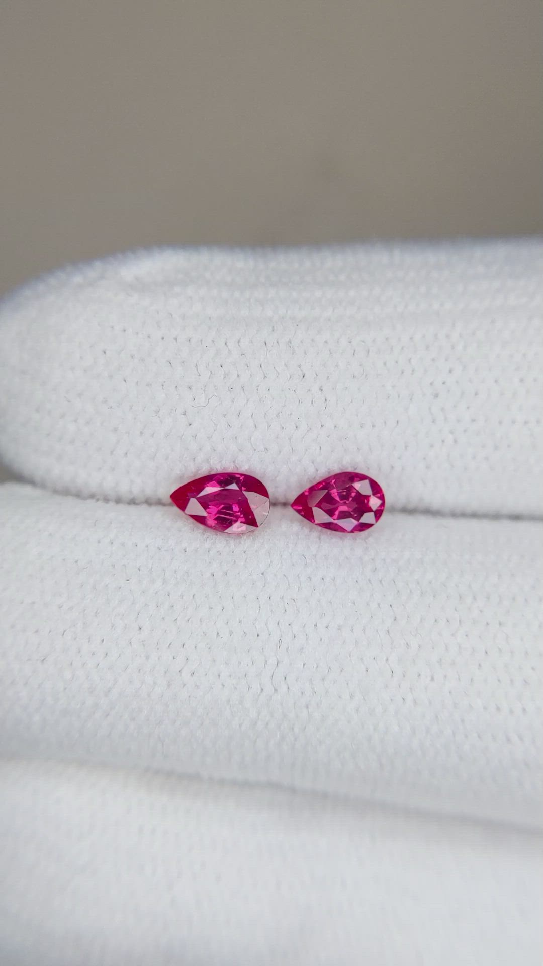 0.58&nbsp;Ct.Tw.Total Carat Weight Ruby Pair from Mozambique Size Video