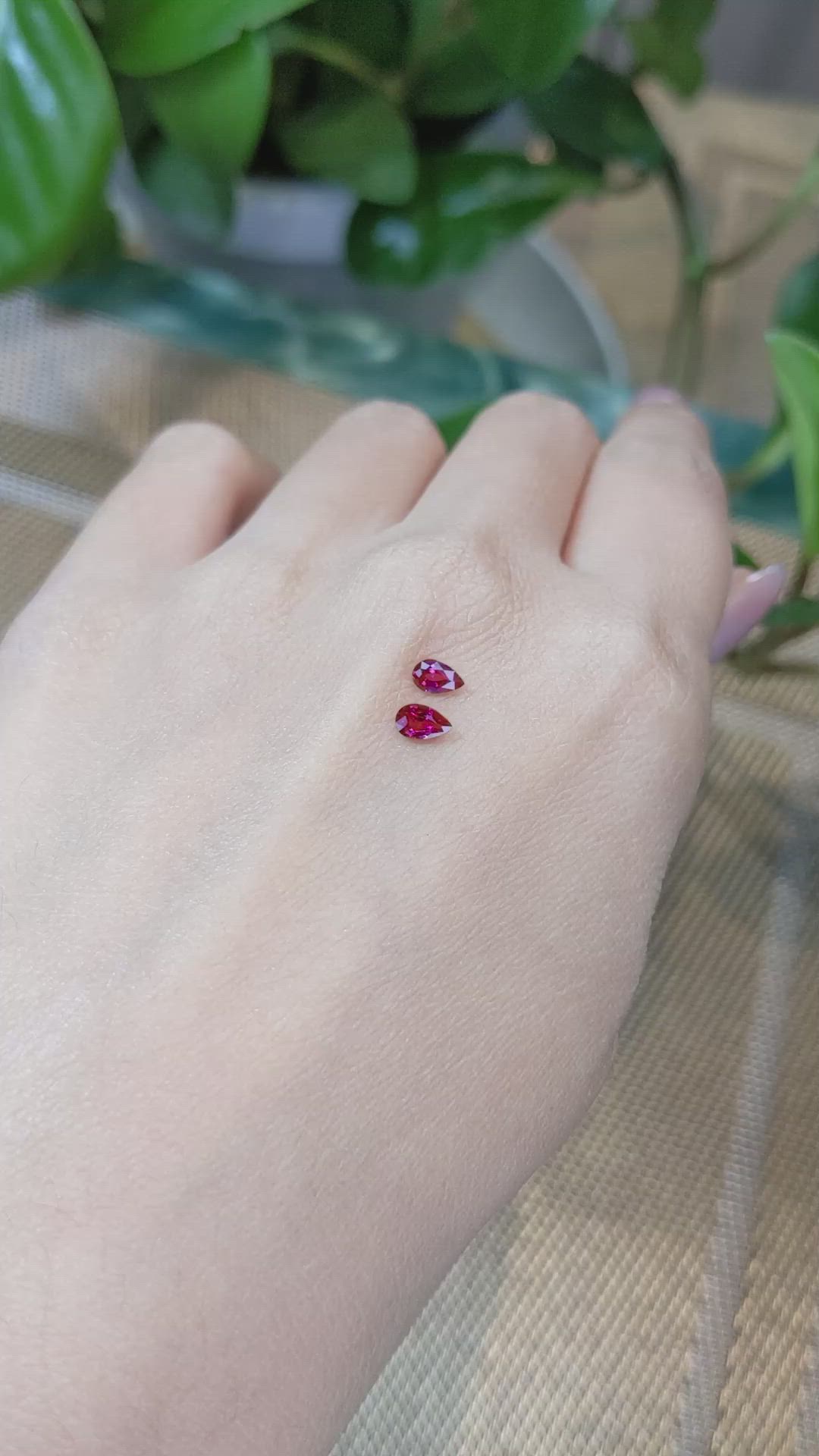 0.58&nbsp;Ct.Tw.Total Carat Weight Ruby Pair from Mozambique Size Video