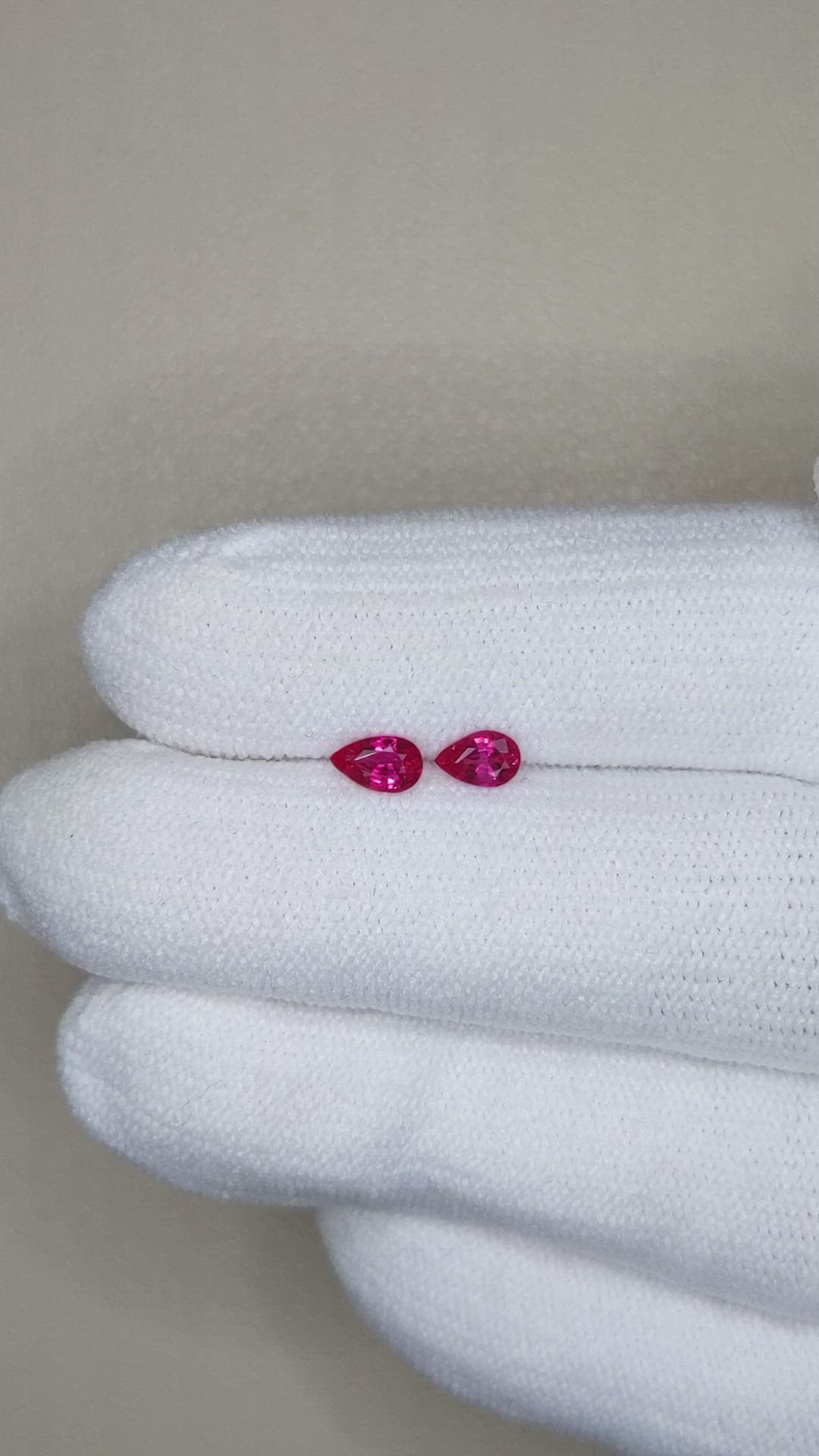 0.58&nbsp;Ct.Tw.Total Carat Weight Ruby Pair from Mozambique Size Video