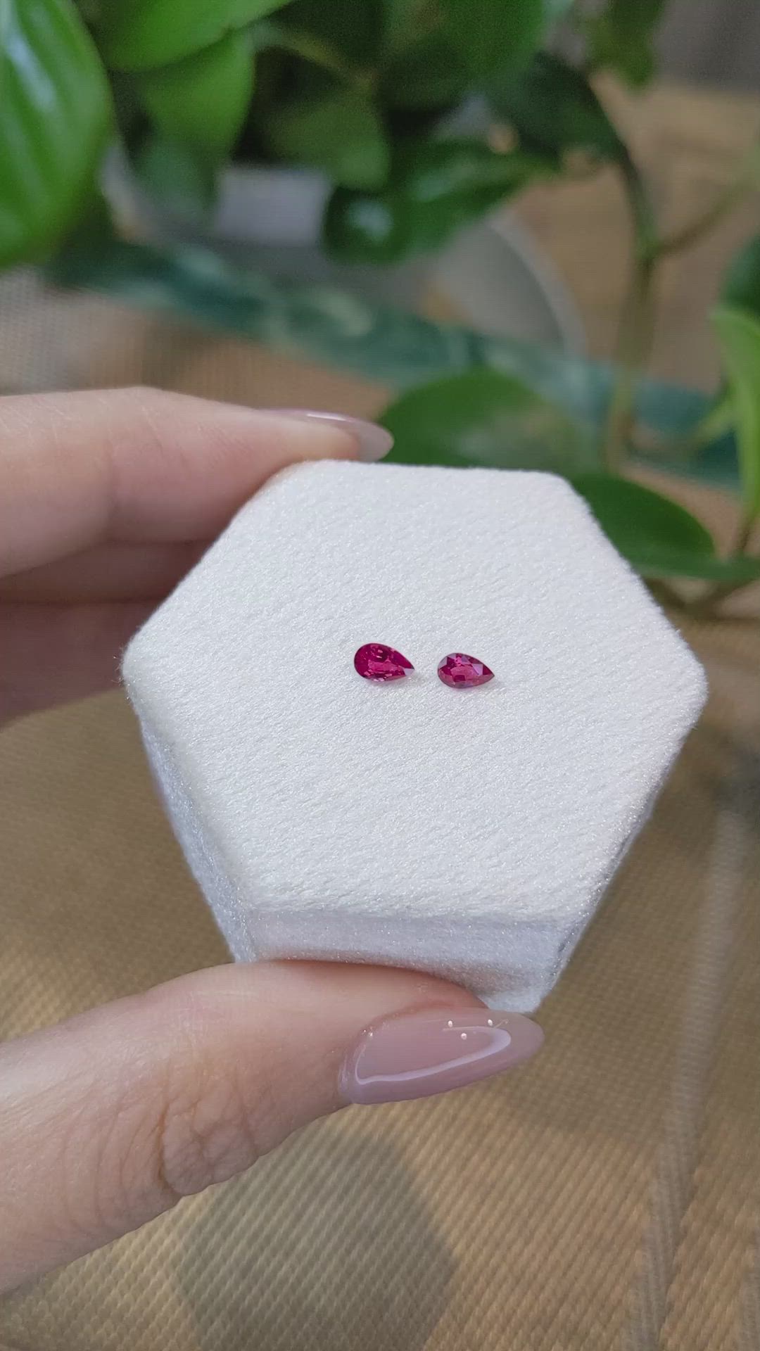 0.58&nbsp;Ct.Tw.Total Carat Weight Ruby Pair from Mozambique Size Video