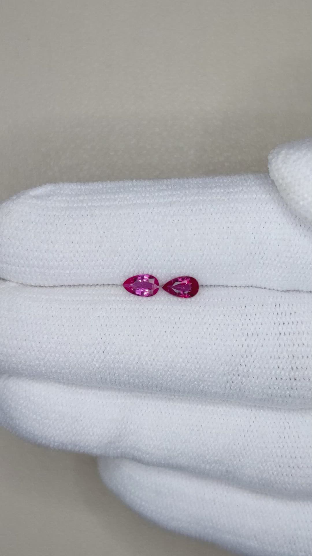 0.45&nbsp;Ct.Tw.Total Carat Weight Ruby Pair from Mozambique Size Video