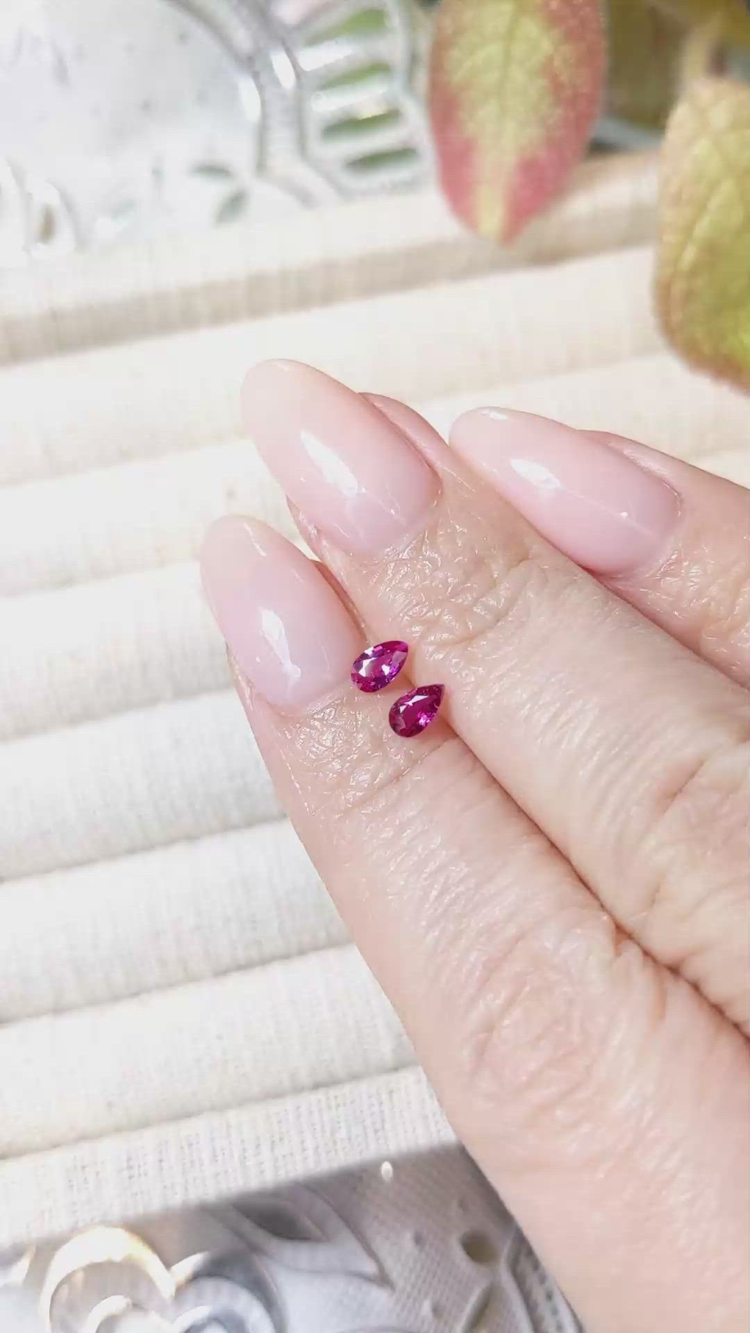 0.45&nbsp;Ct.Tw.Total Carat Weight Ruby Pair from Mozambique Size Video