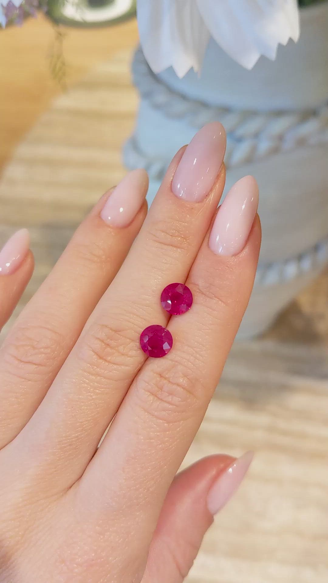 3.16&nbsp;Ct.Tw.Total Carat Weight Ruby Pair from Burma (Myanmar) Size Video