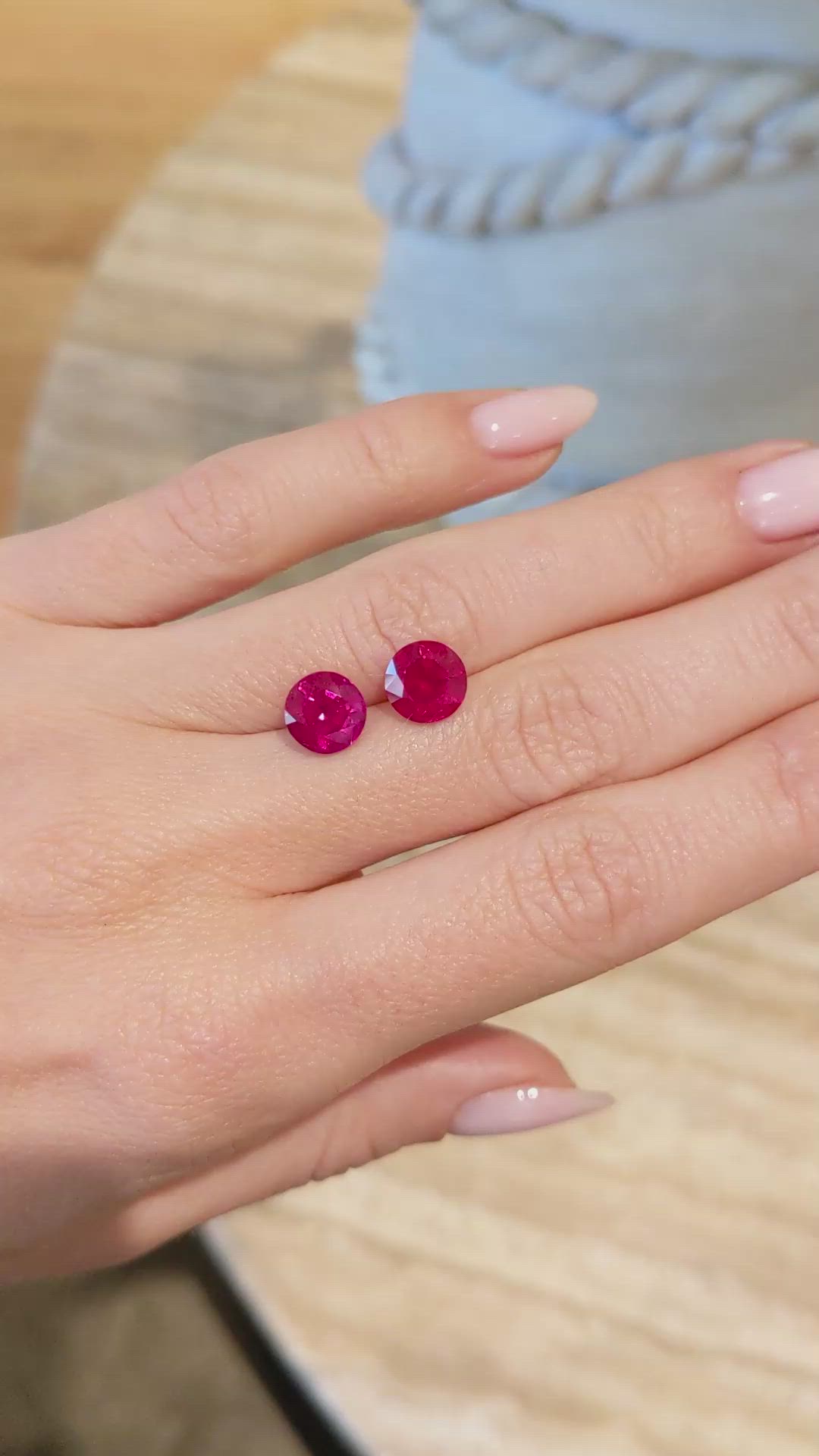 5.28 Ct.Tw.Total Carat Weight Ruby Pair from Burma (Myanmar) Size Video