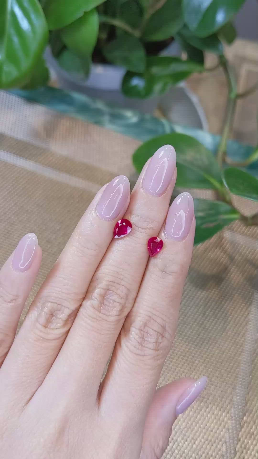 2.10&nbsp;Ct.Tw.Total Carat Weight Ruby Pair from Mozambique Size Video