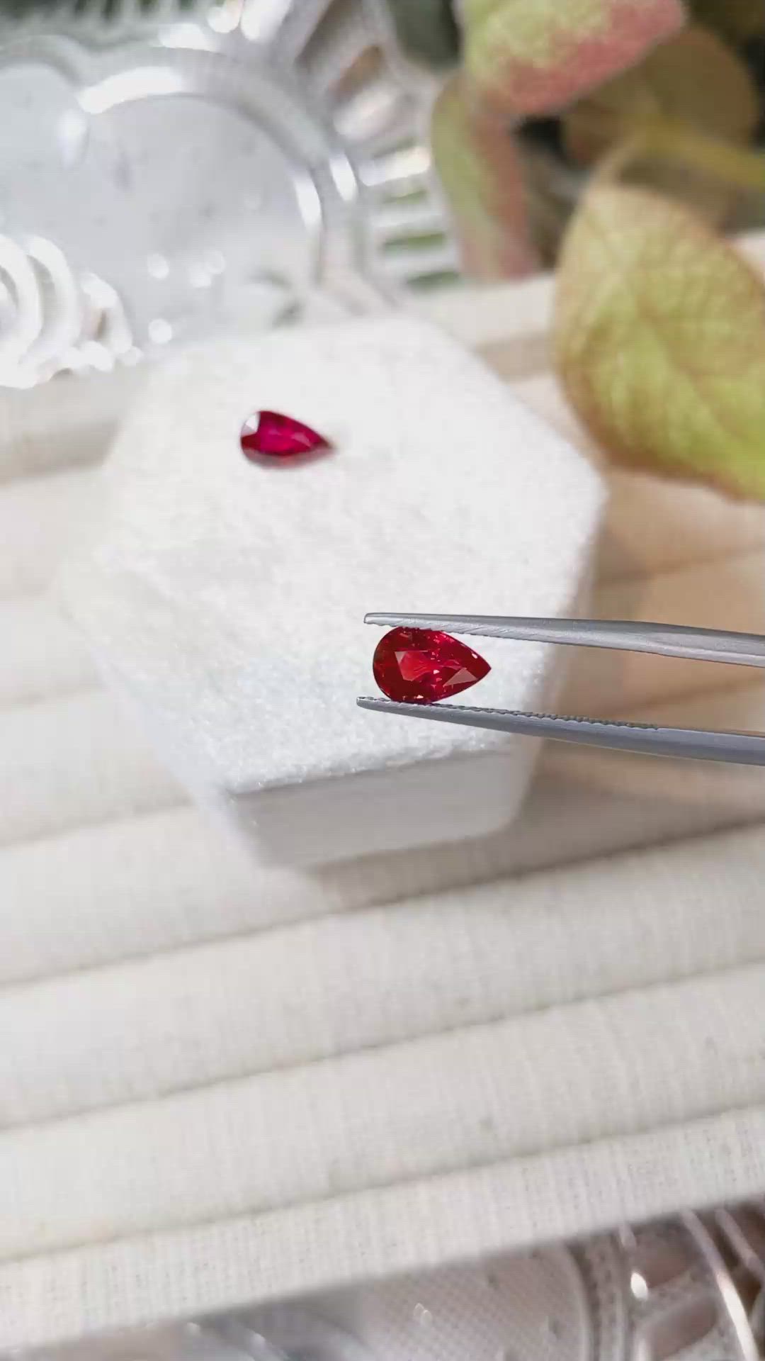 2.64 Ct.Tw.Total Carat Weight Ruby Pair from Mozambique Size Video