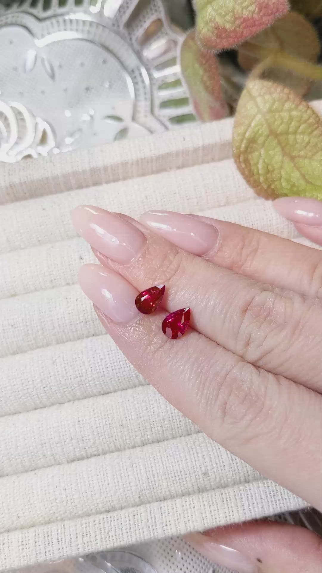 2.64 Ct.Tw.Total Carat Weight Ruby Pair from Mozambique Size Video