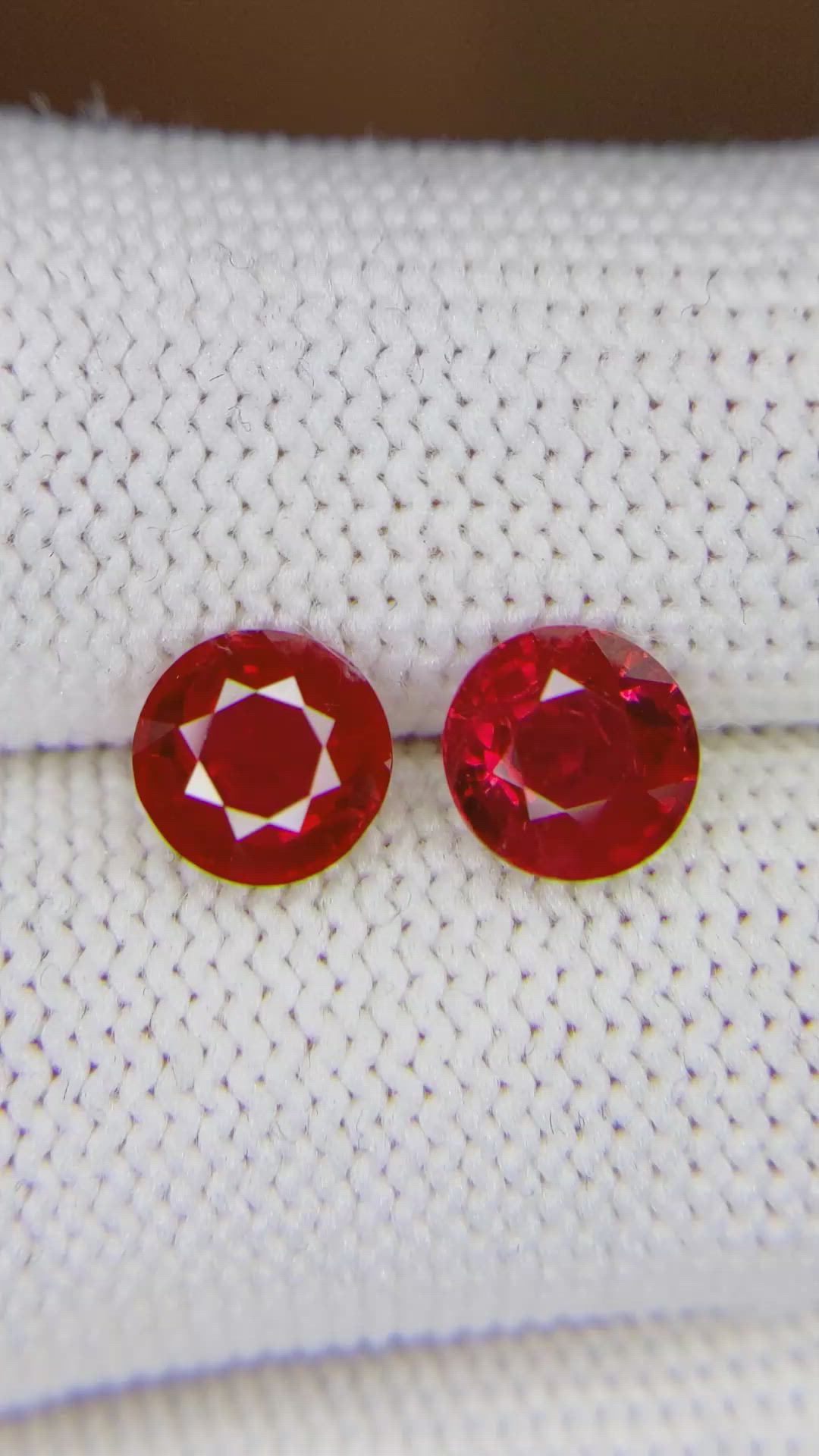 2.71&nbsp;Ct.Tw.Total Carat Weight Ruby Pair from Mozambique Size Video