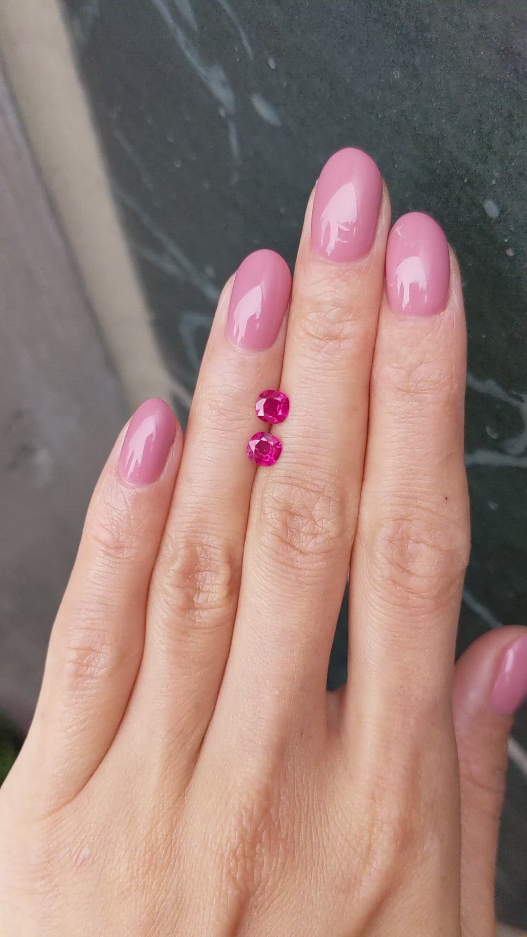 1.03&nbsp;Ct.Tw.Total Carat Weight Ruby Pair from Mozambique Size Video