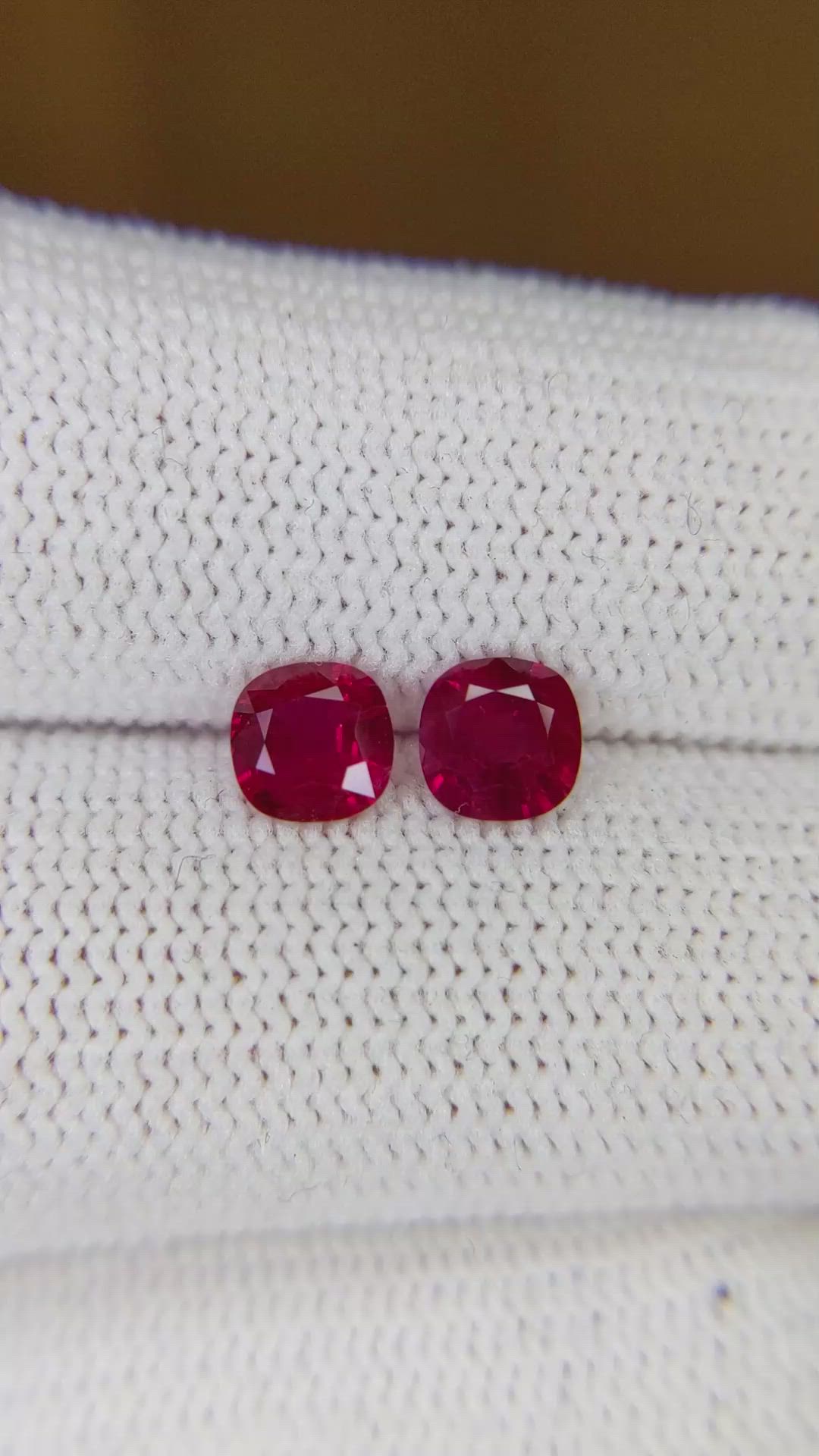 1.03&nbsp;Ct.Tw.Total Carat Weight Ruby Pair from Mozambique Size Video