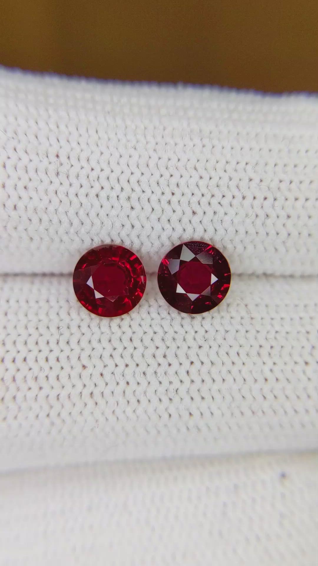 1.69 Ct.Tw.Total Carat Weight Ruby Pair from Mozambique Size Video