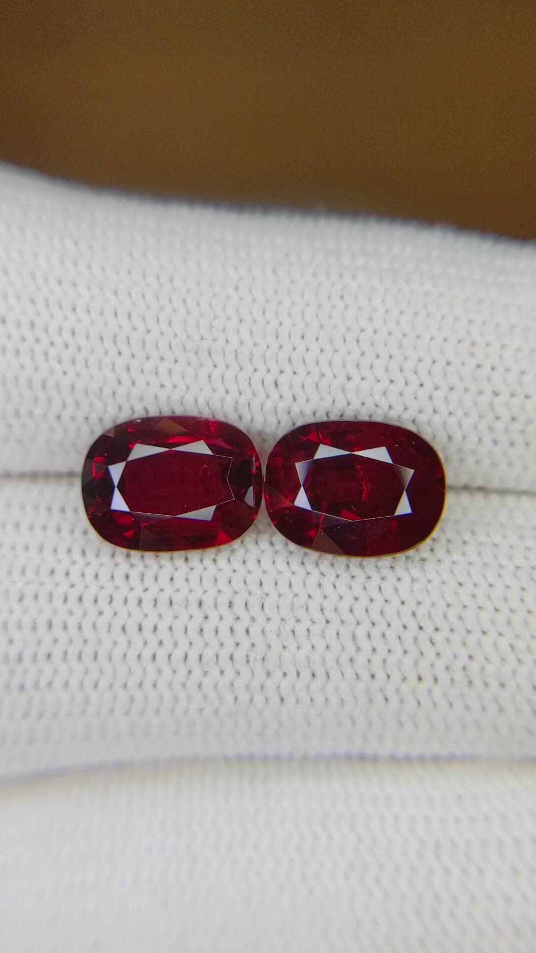 6.02 Ct.Tw.Total Carat Weight Ruby Pair from Mozambique Size Video