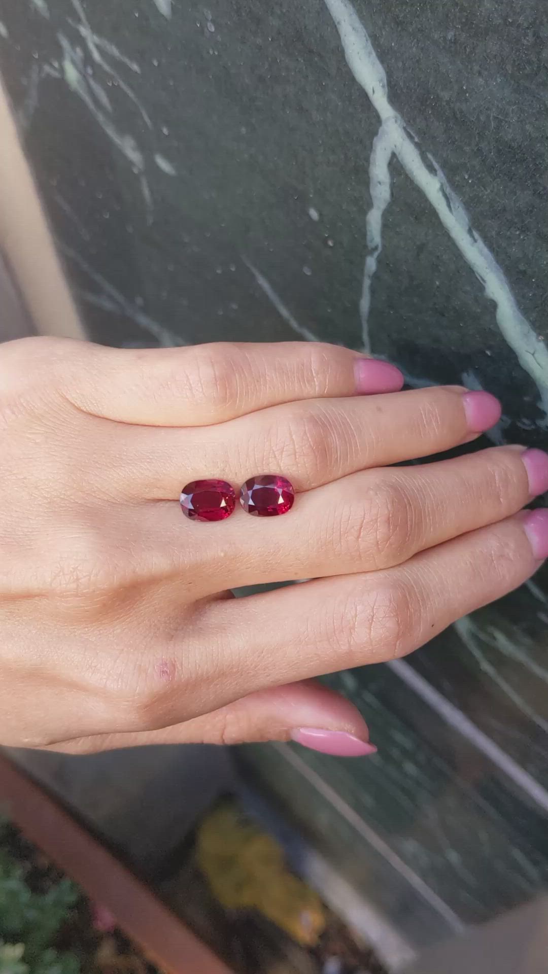 6.02 Ct.Tw.Total Carat Weight Ruby Pair from Mozambique Size Video