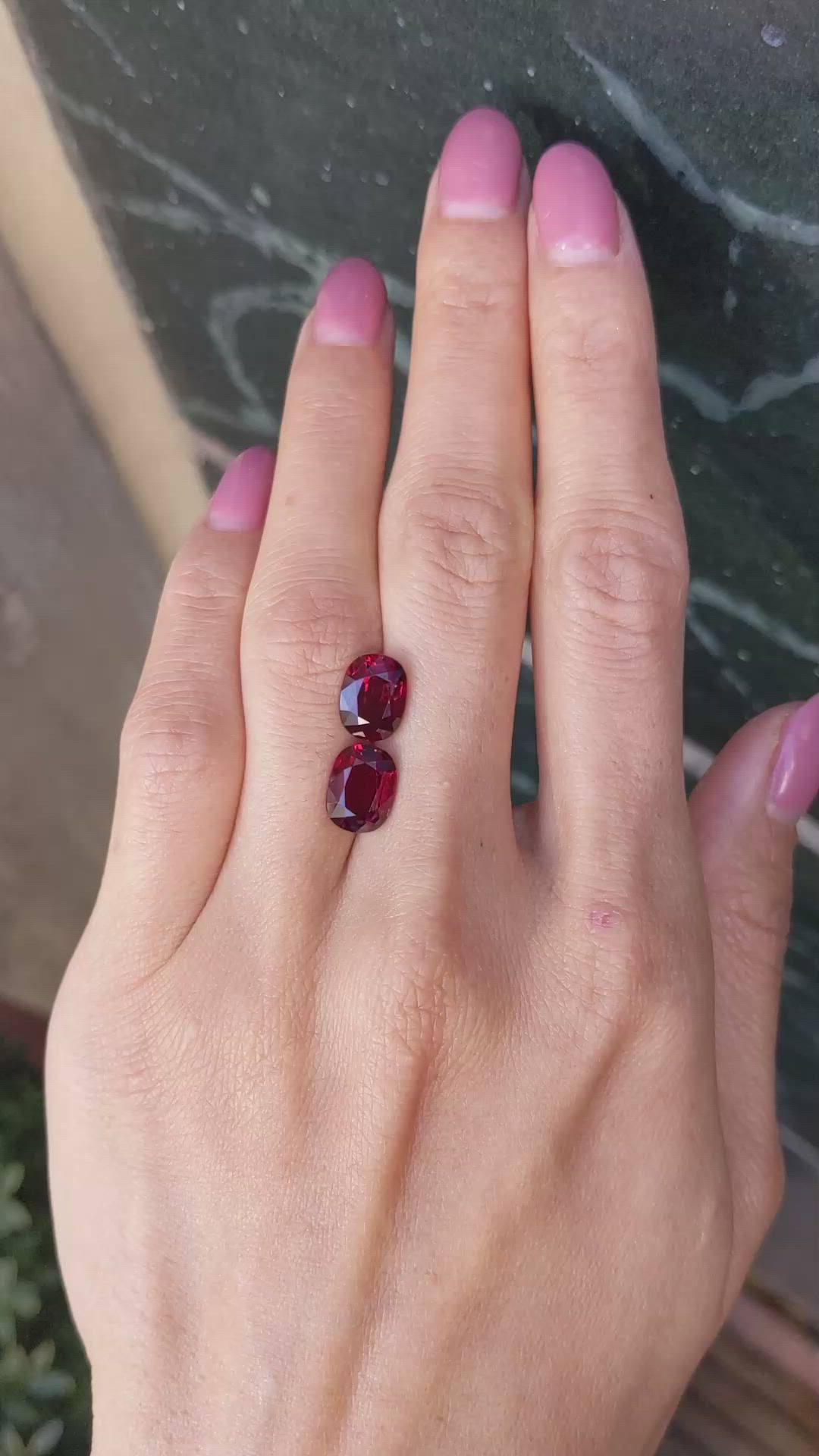 6.02 Ct.Tw.Total Carat Weight Ruby Pair from Mozambique Size Video