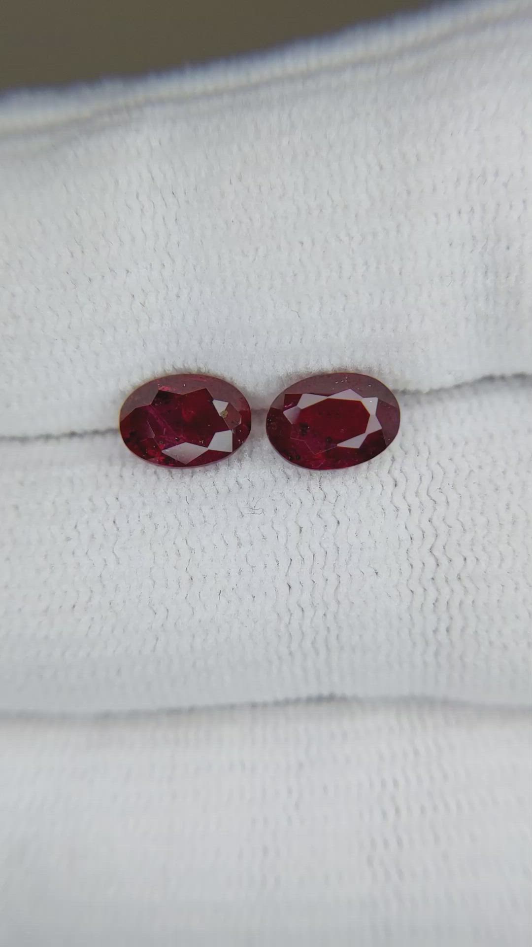 2.21 Ct.Tw.Total Carat Weight Ruby Pair from Mozambique Size Video