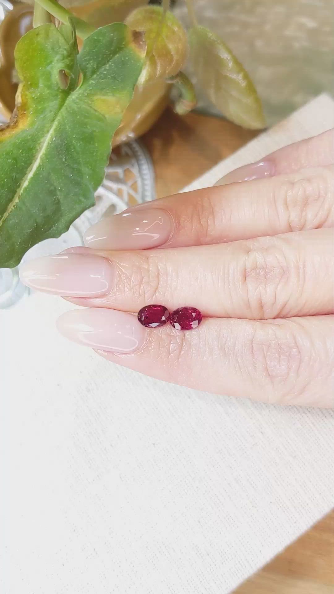 2.21 Ct.Tw.Total Carat Weight Ruby Pair from Mozambique Size Video