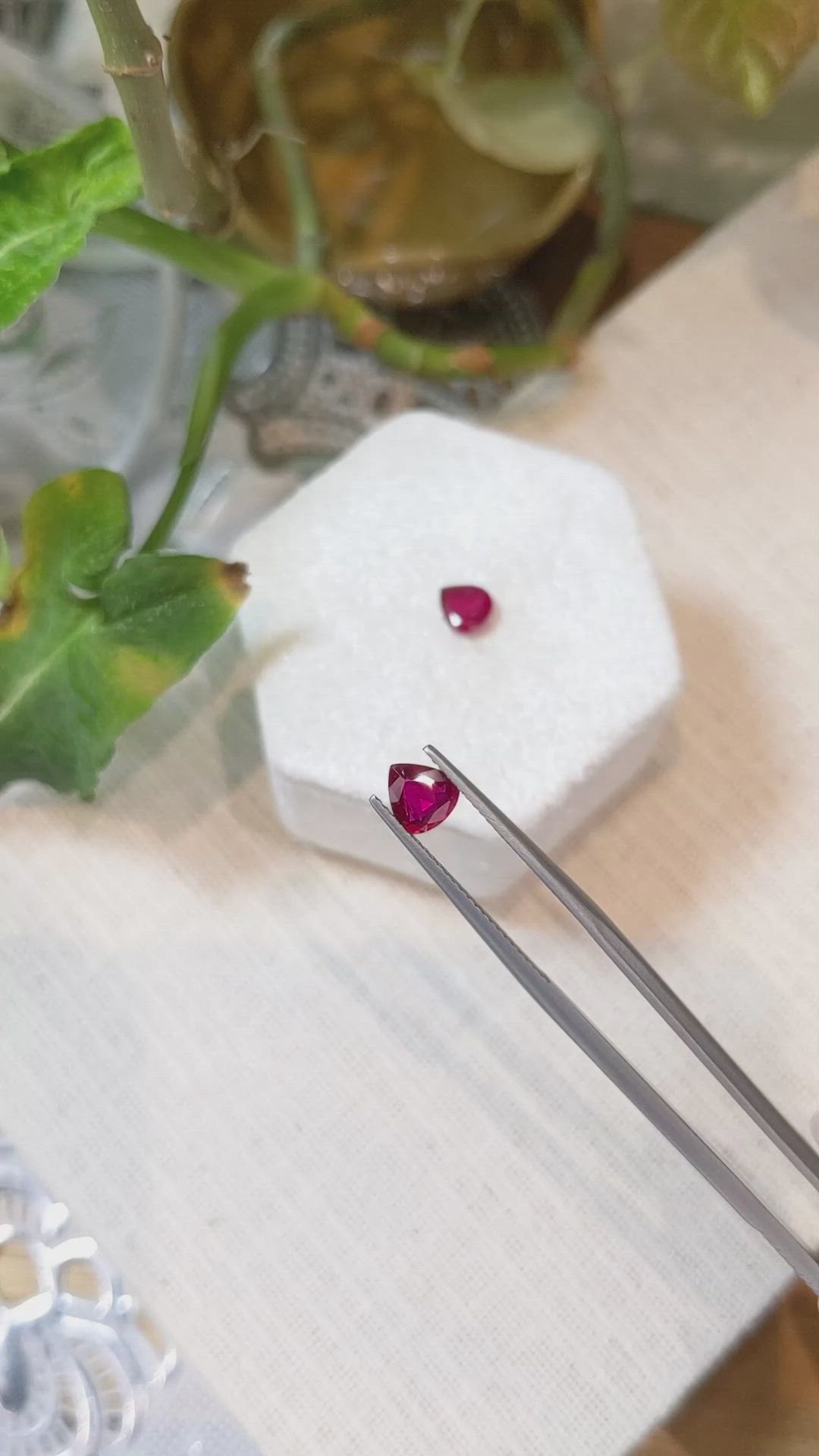 1.32 Ct.Tw.Total Carat Weight Ruby Pair from Mozambique Size Video