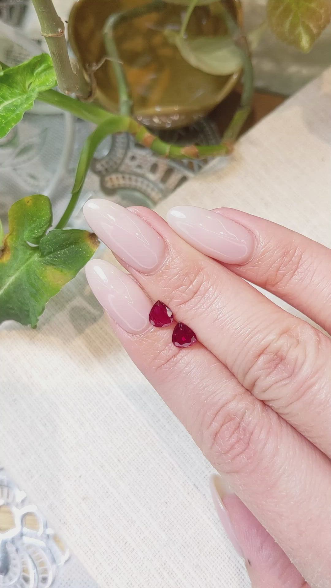 1.32 Ct.Tw.Total Carat Weight Ruby Pair from Mozambique Size Video