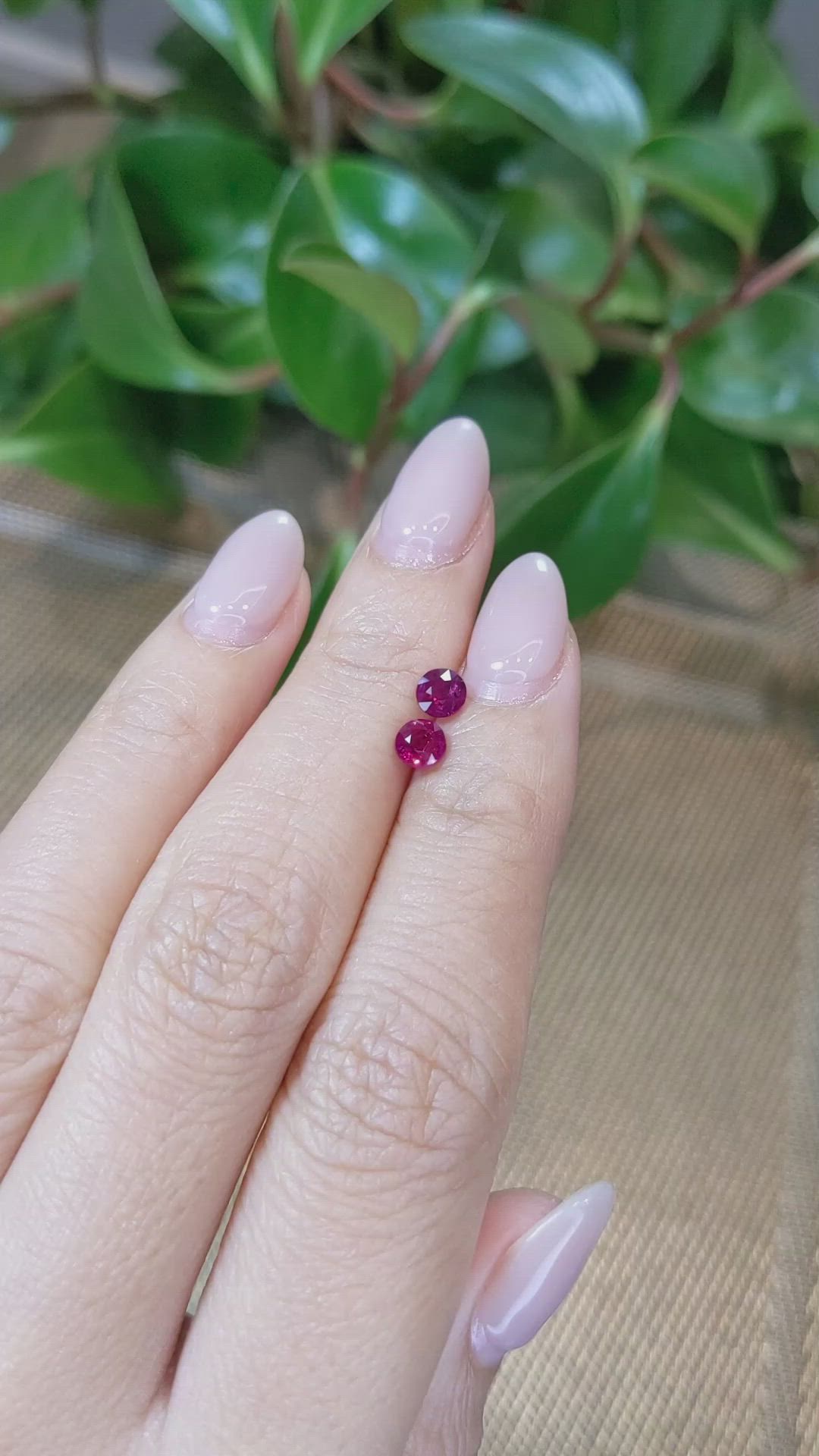 1.04&nbsp;Ct.Tw.Total Carat Weight Ruby Pair from Burma (Myanmar) Size Video