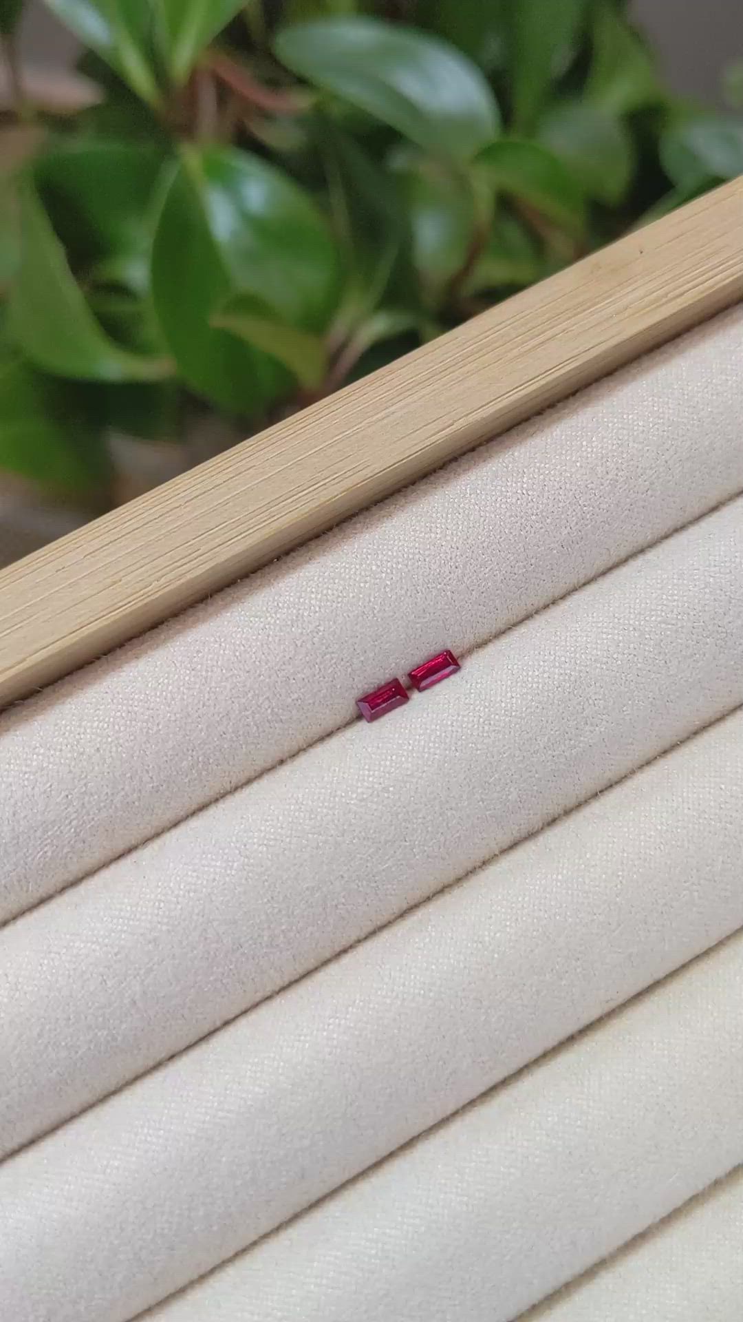 0.34&nbsp;Ct.Tw.Total Carat Weight Pinkish Red Ruby Pair from Mozambique Size Video
