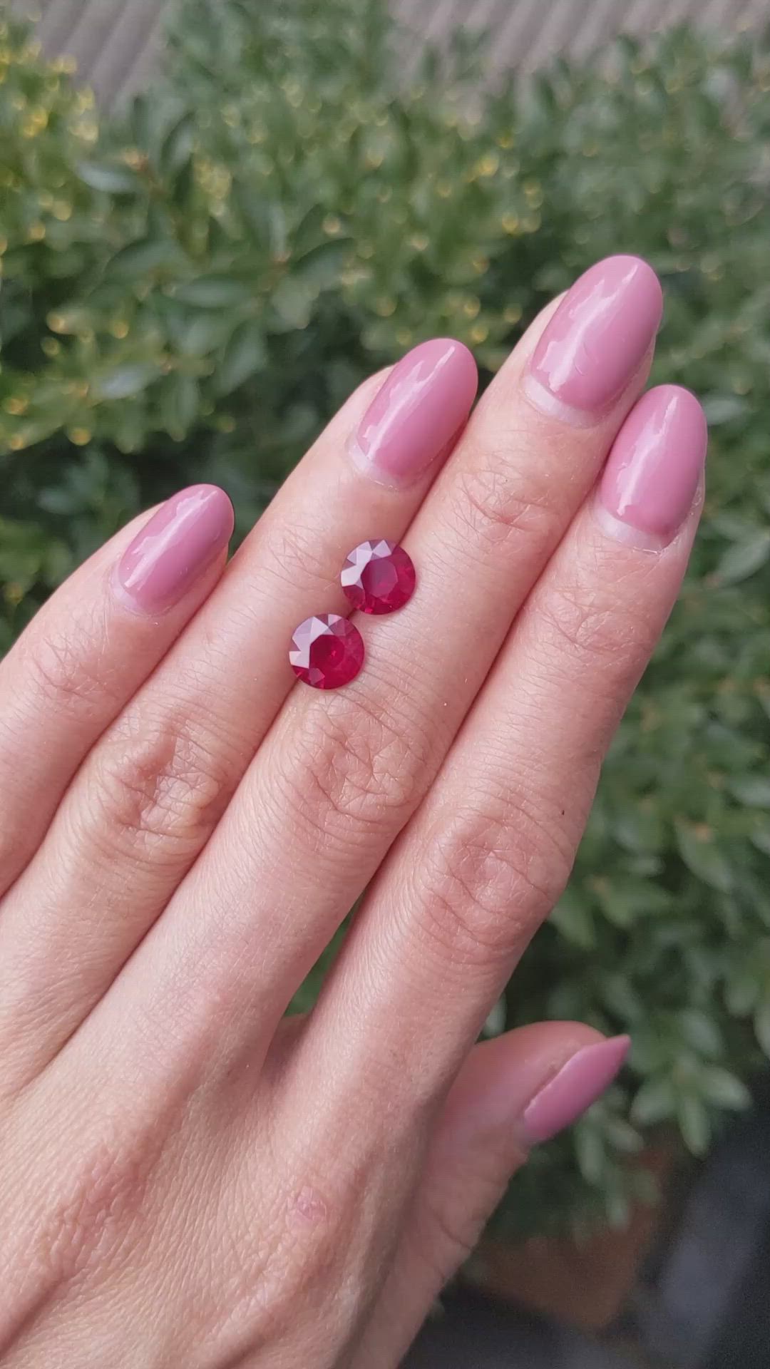 3.44 Ct.Tw.Total Carat Weight Ruby Pair from Mozambique Size Video