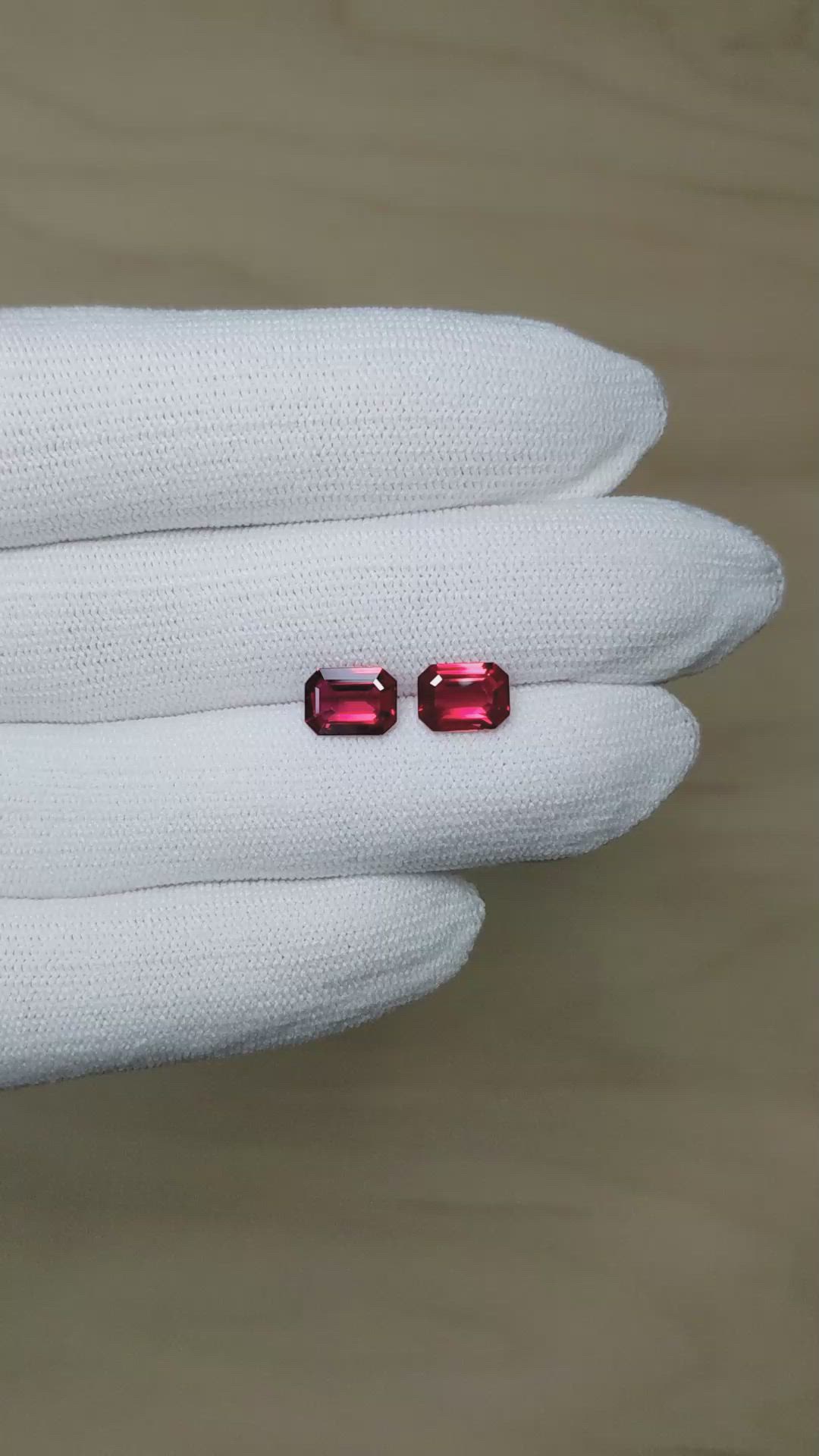 2.92&nbsp;Ct.Tw.Total Carat Weight Ruby Pair from Mozambique Size Video